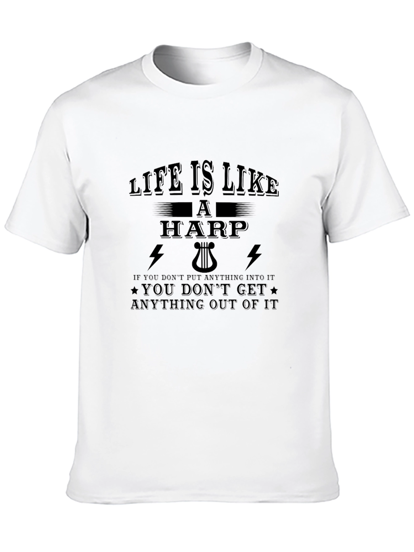 Black Life is Like a Harp T-Shirt - Musical Inspiration view 10