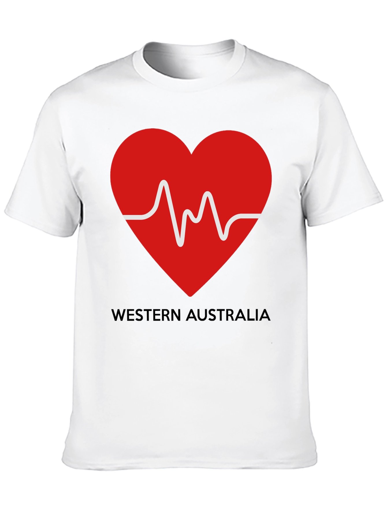 Black Western Australia Heartbeat T-Shirt - Black view 10