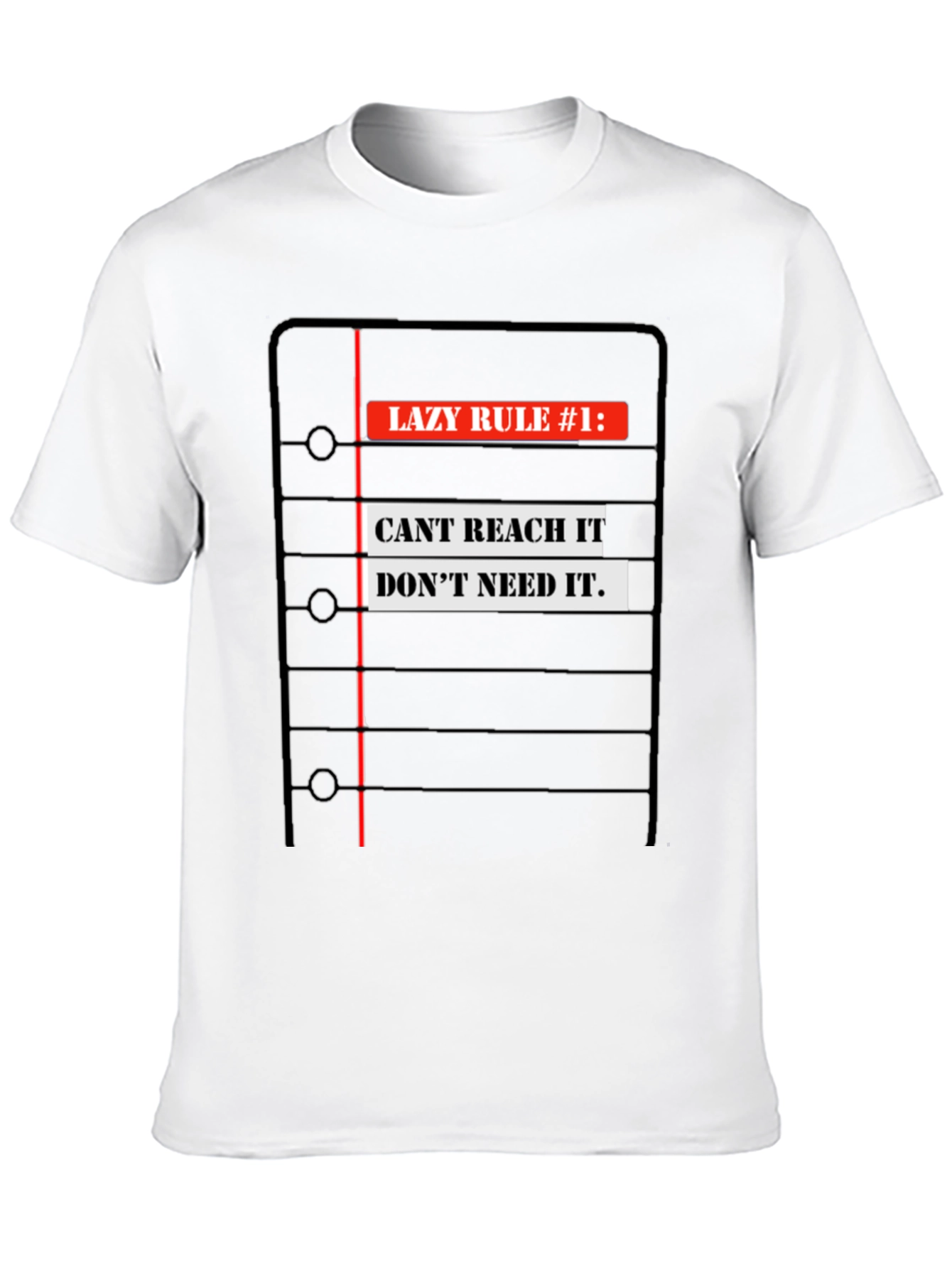 Black Lazy Rule #1 Men's Black Graphic Tee view 10