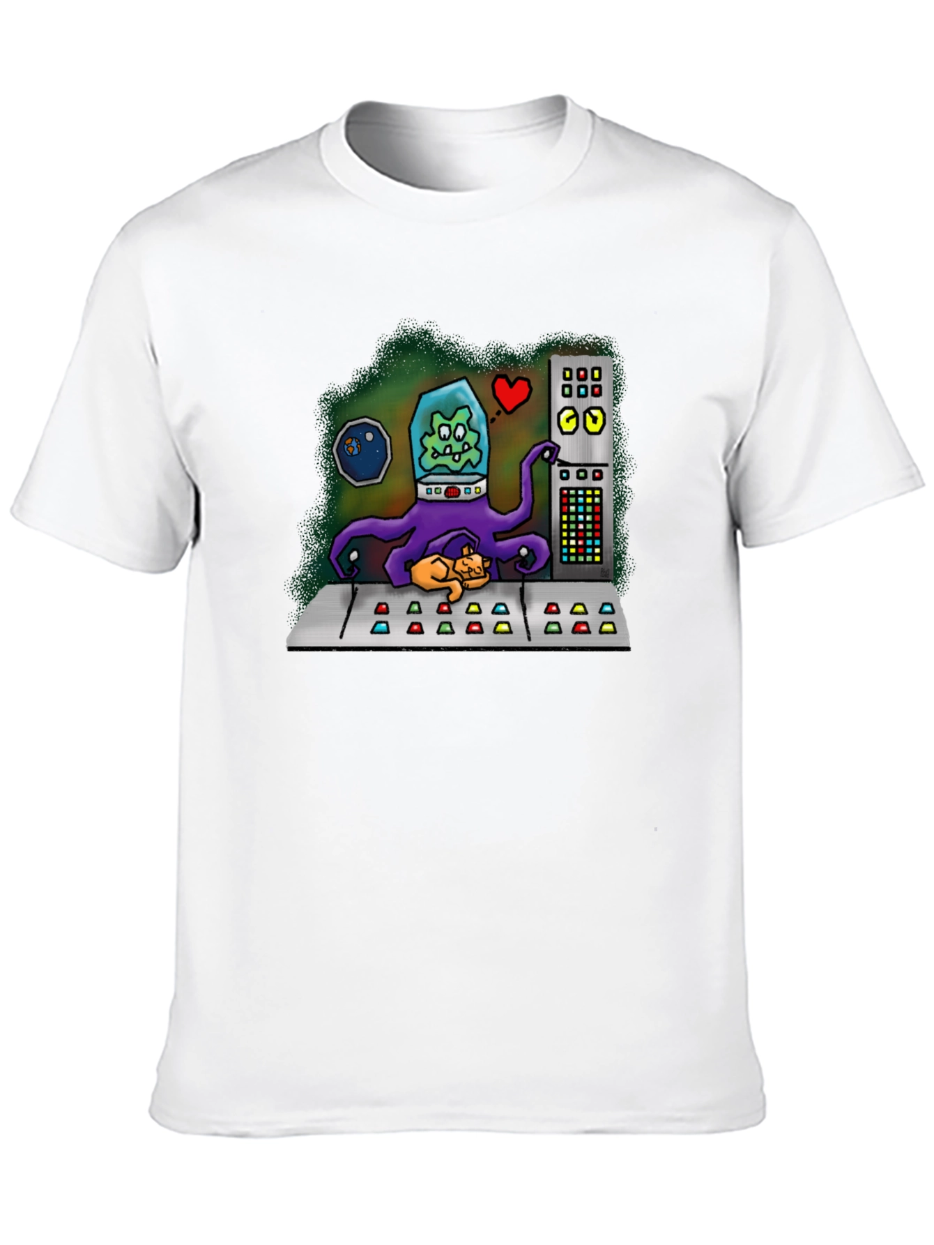 Black Alien Cat Lover Graphic Tee view 10