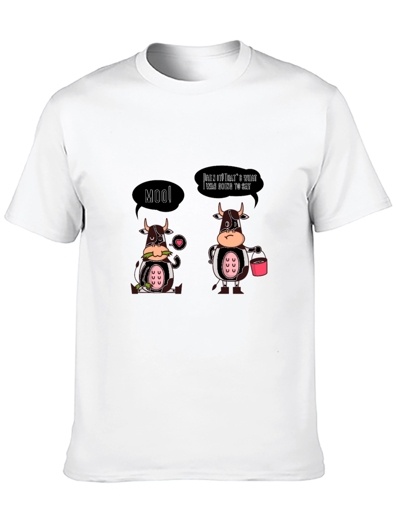 Black Funny Cow Graphic T-Shirt - "Moo!" and More view 10