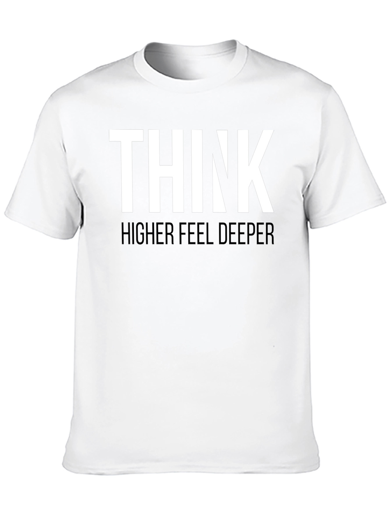 Black Think Higher Feel Deeper Graphic Tee view 10