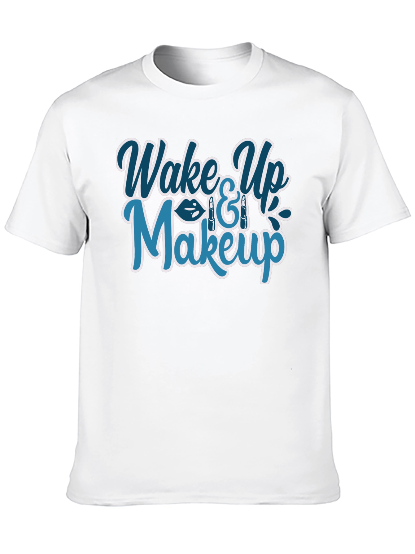 Black Wake Up & Makeup Graphic T-Shirt - Trendy Style view 10
