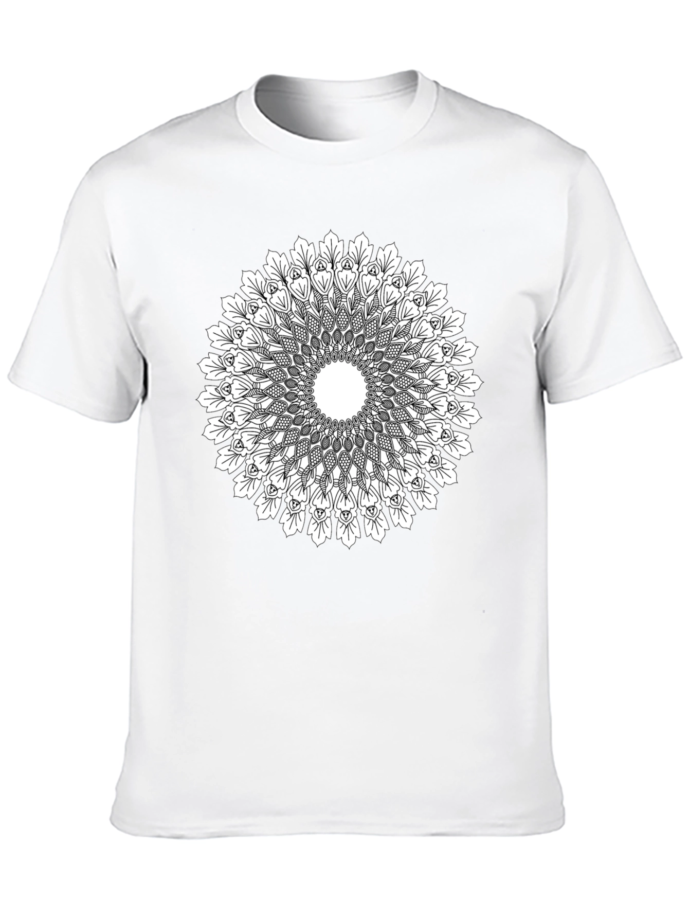 Black Mandala Print Black T-Shirt view 10