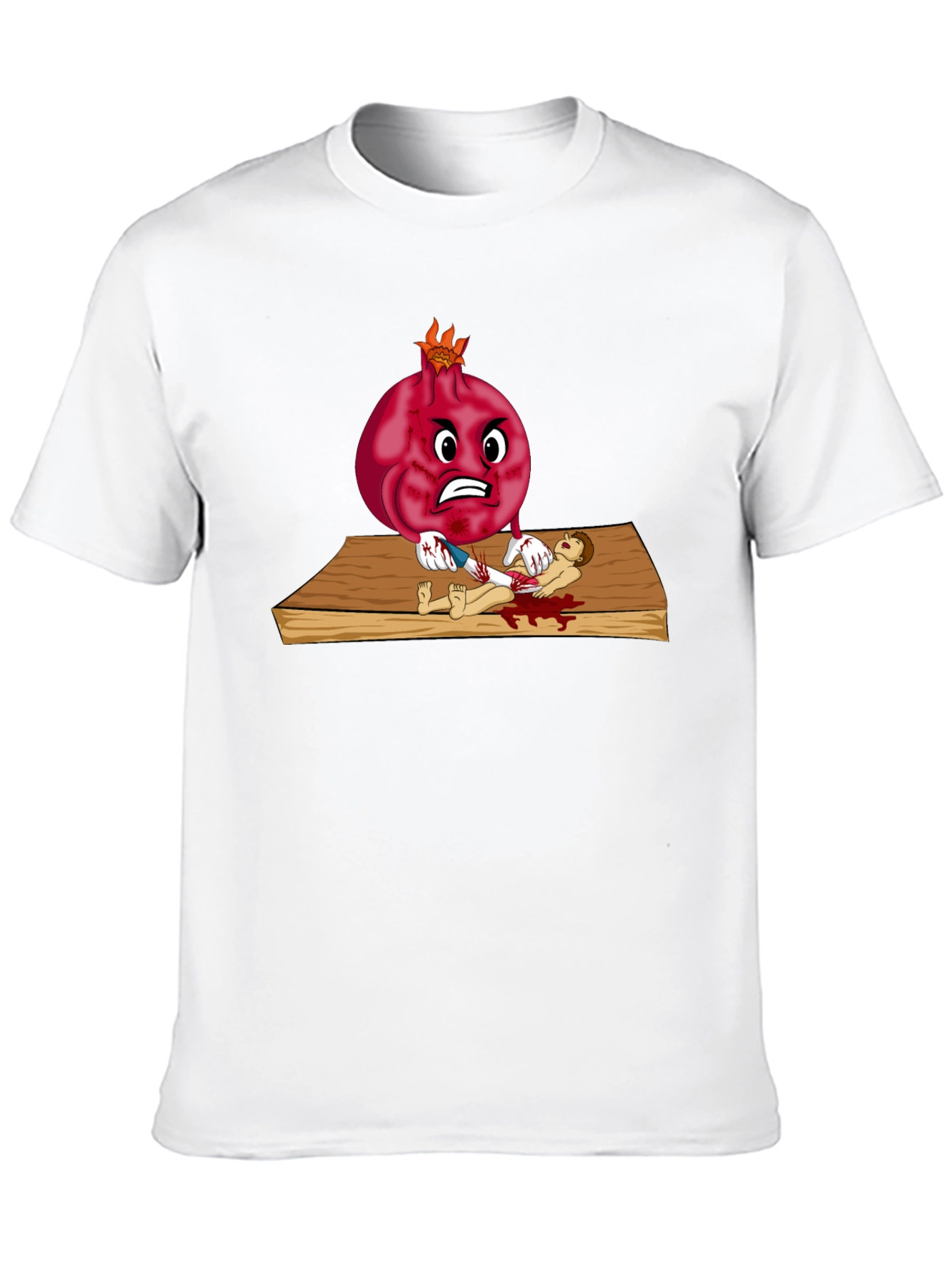 Black Pomegranate Cartoon T-Shirt view 10