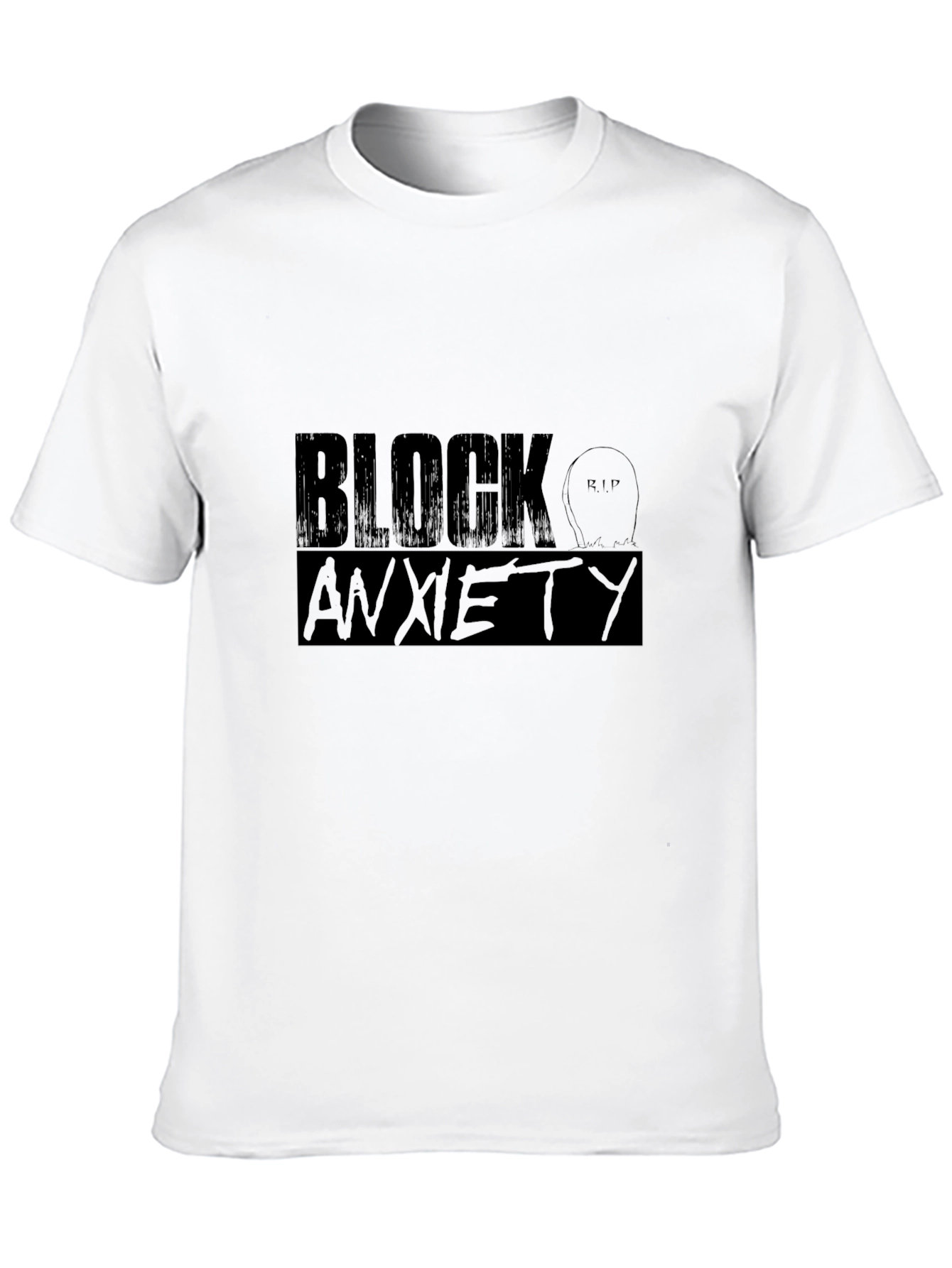 Black Block Anxiety Black Graphic Tee - RIP Anxiety view 10
