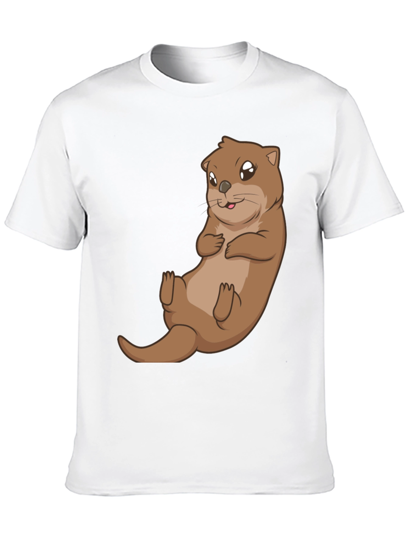 Cute Otter Graphic Tee - Black Cotton T-Shirt - 10