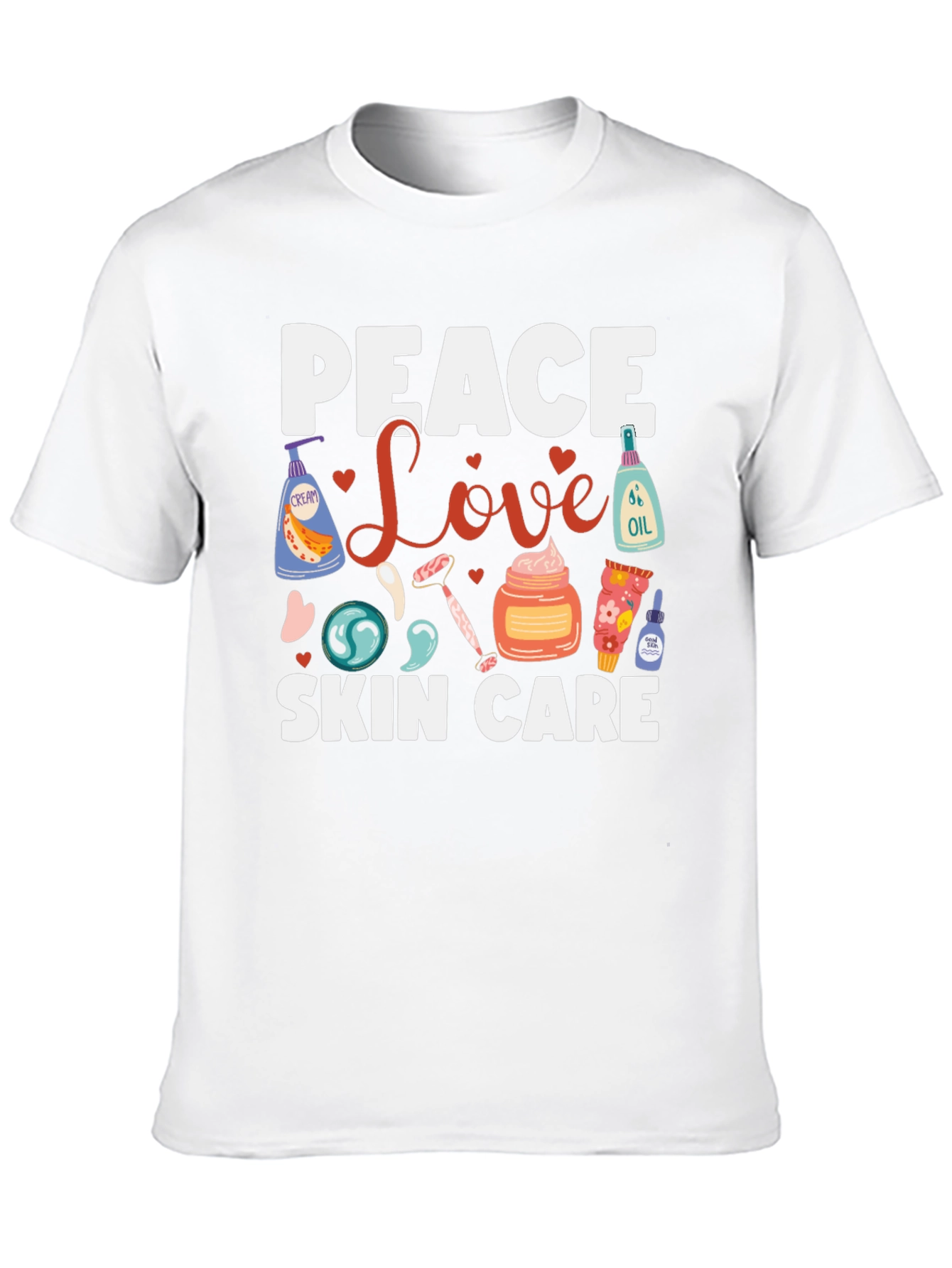 Black Peace Love Skin Care T-Shirt view 10
