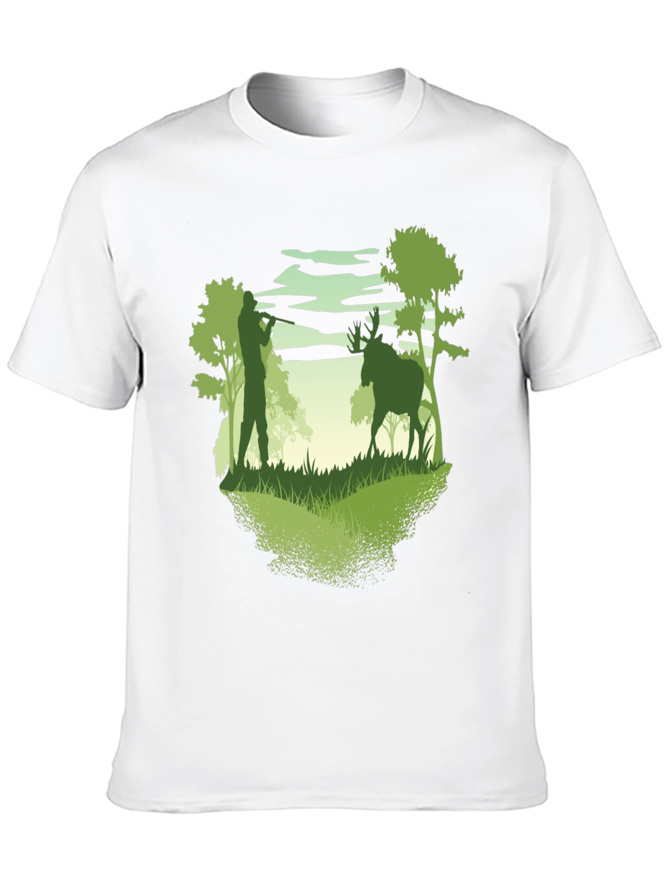 Black Hunter & Deer Graphic Tee - Nature Lover's T-Shirt view 10