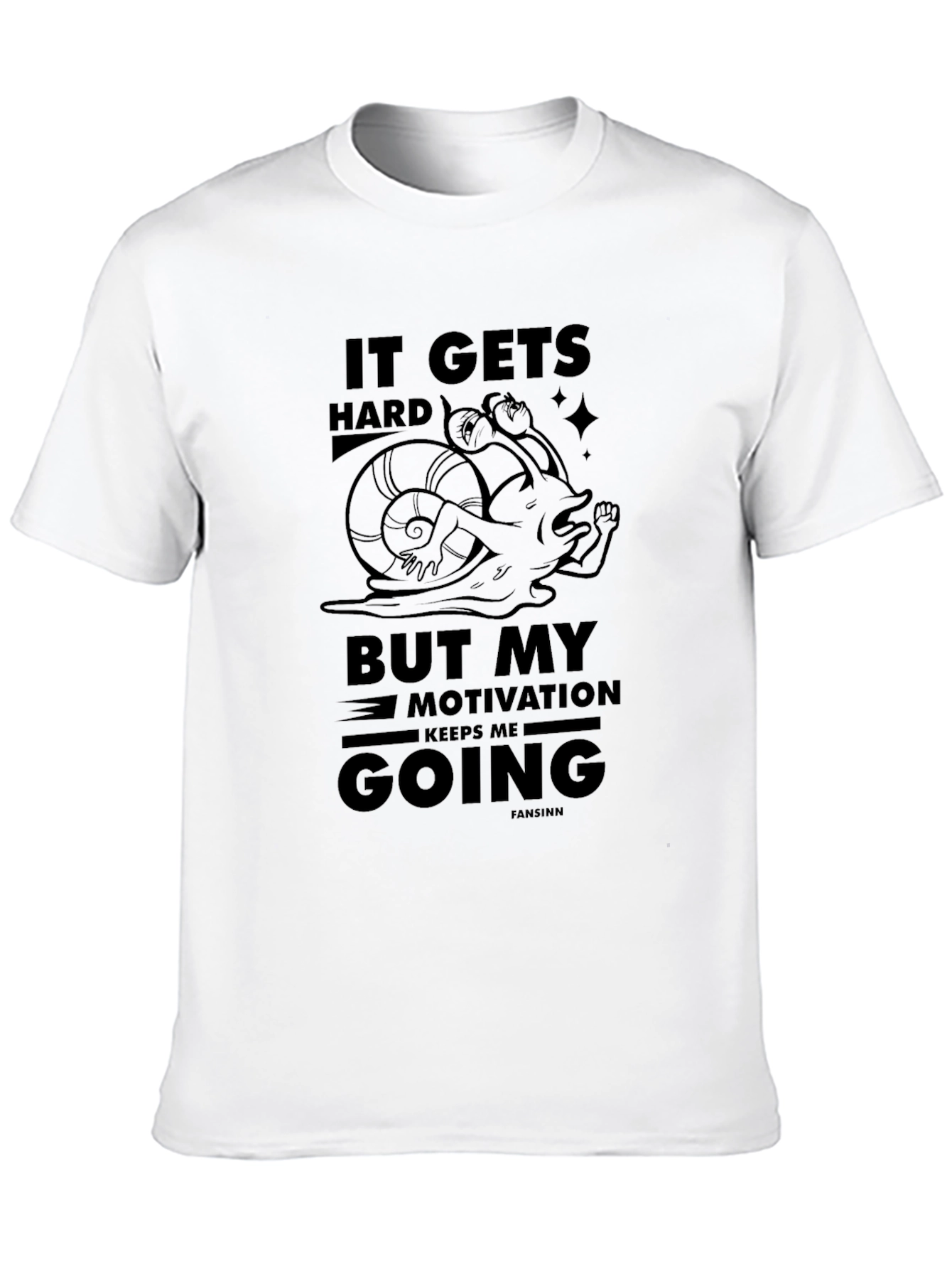 Black Motivational Snail T-Shirt - It Gets Hard, Going view 10