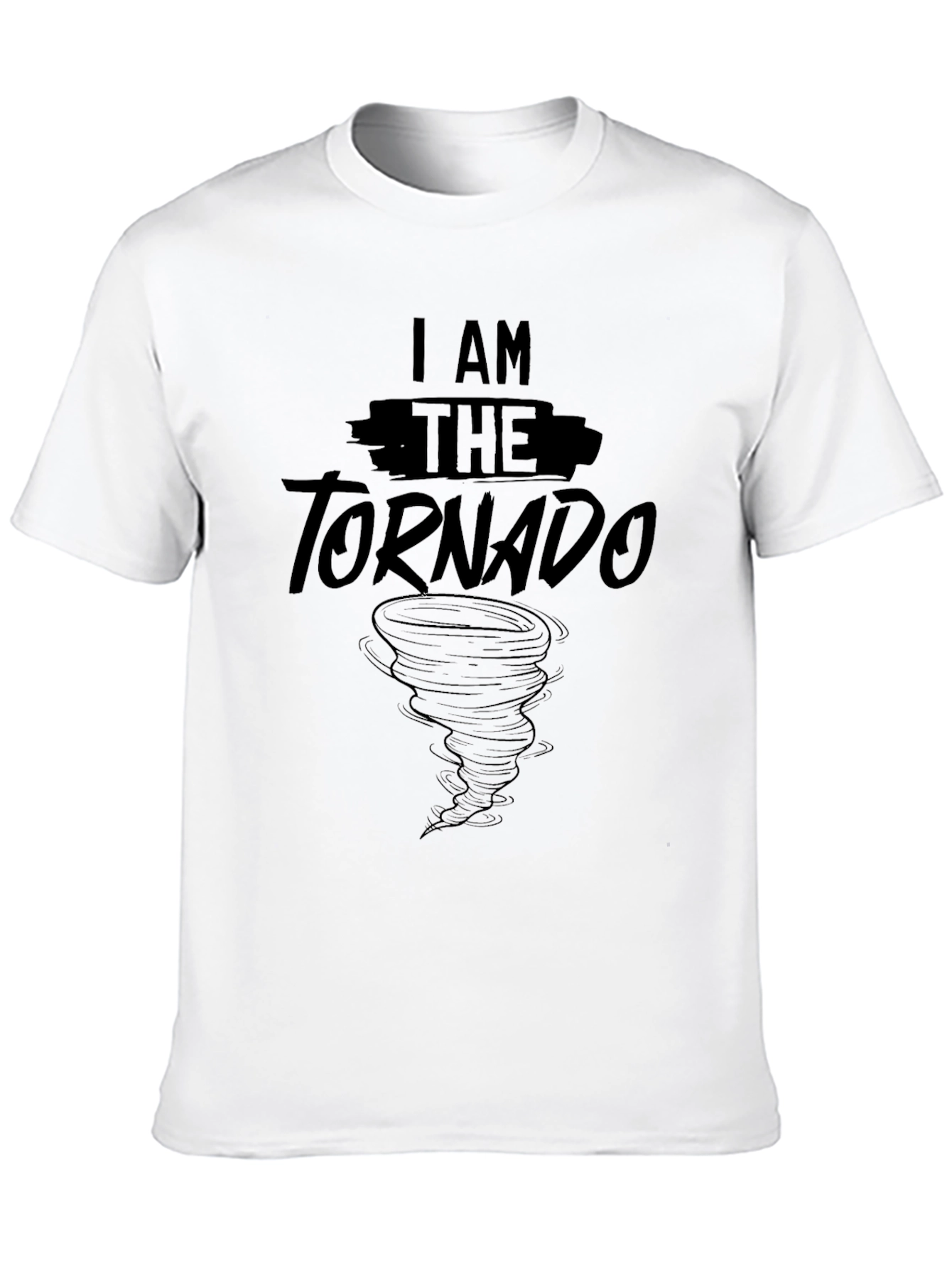 Black I Am The Tornado Graphic Tee - Black Cotton T-Shirt view 10