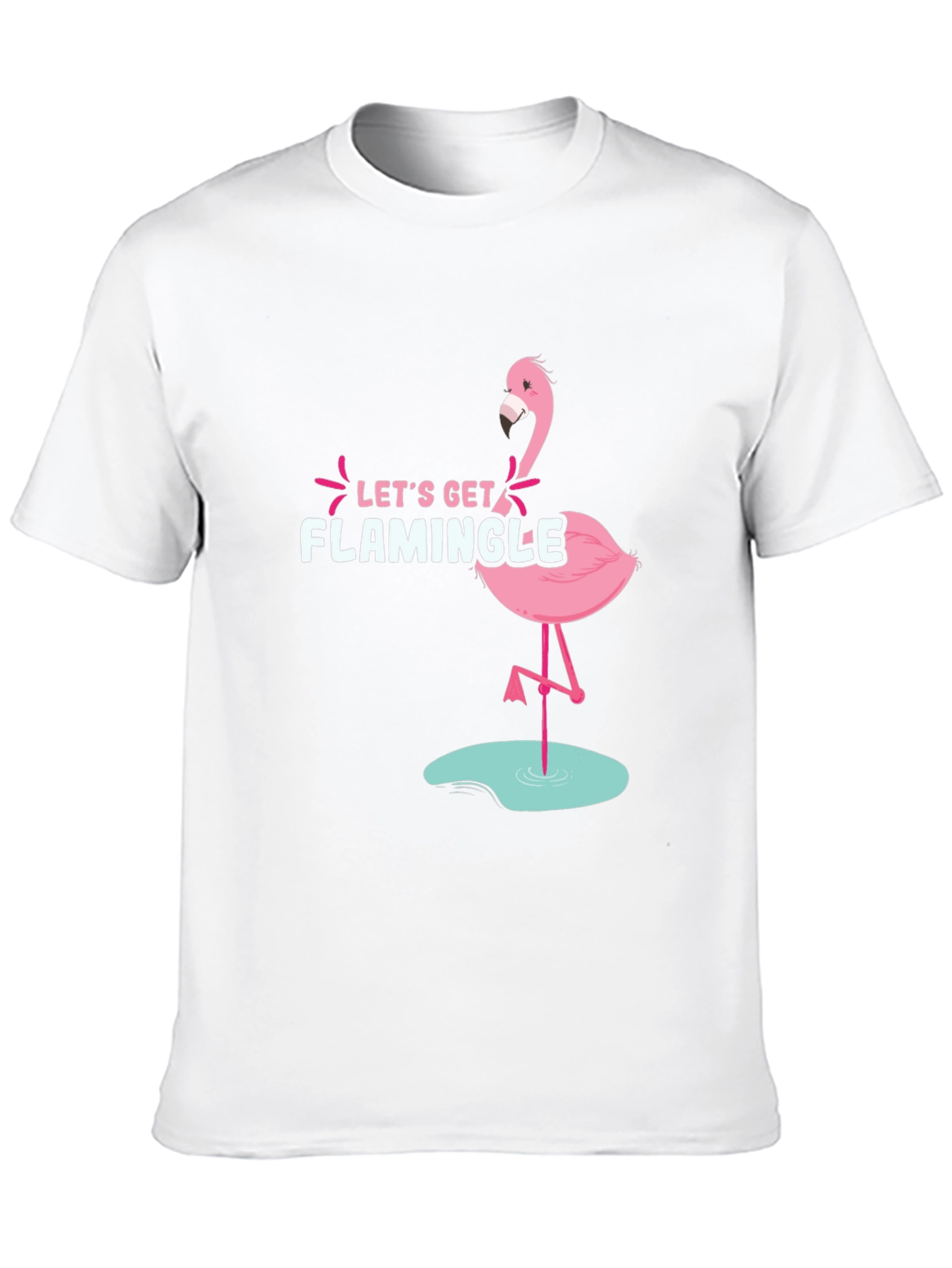 Black Let's Get Flamingle Black Graphic Tee view 10