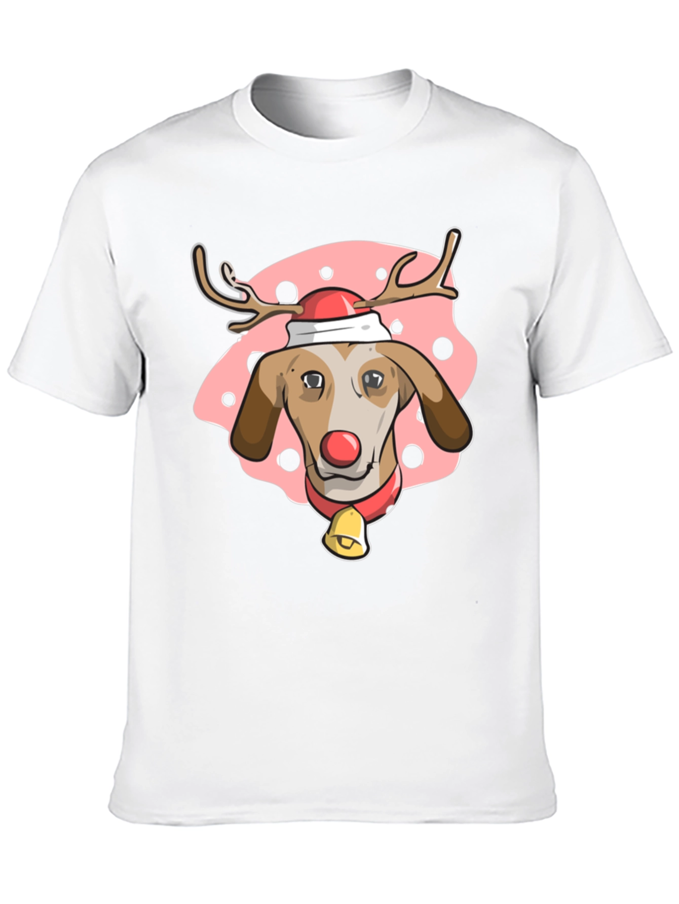 Black Festive Dog Reindeer T-Shirt - Holiday Cheer! view 10