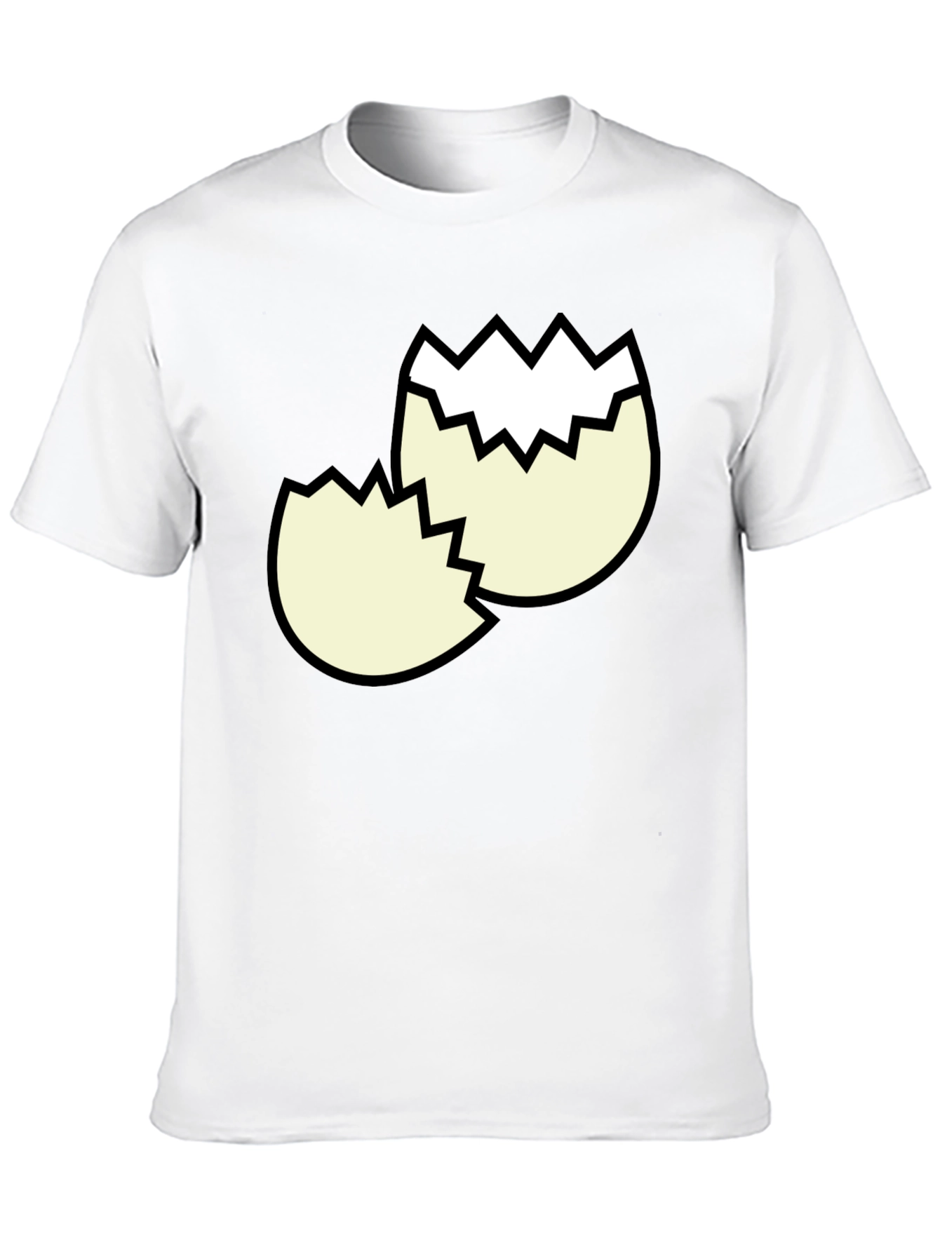 Black Cracked Egg Graphic Tee - Funny Broken Eggshell Design view 10