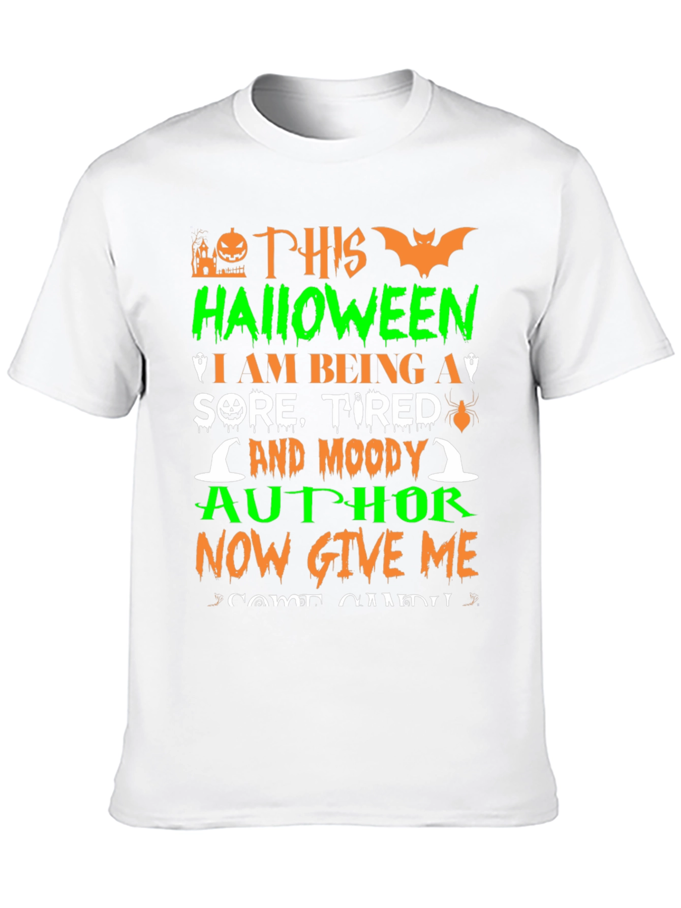 Black Funny Halloween Author T-Shirt view 10