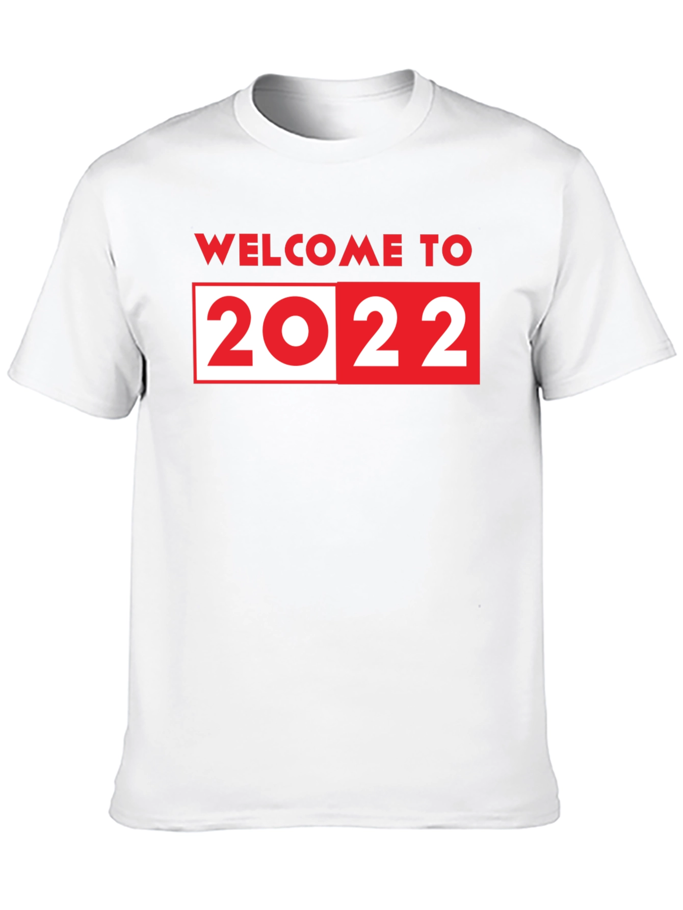 Black Welcome to 2022 T-Shirt - Black Crew Neck view 10