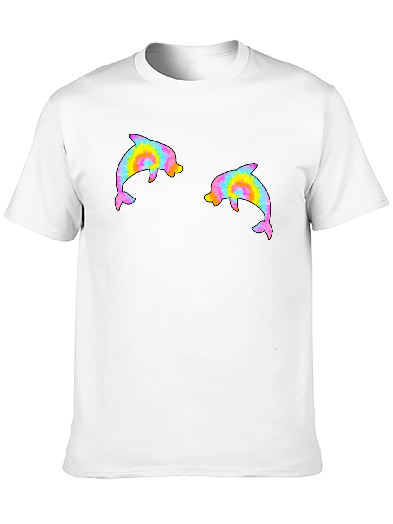 Black Tie Dye Dolphin Graphic Tee - Casual Cool Comfort view 10