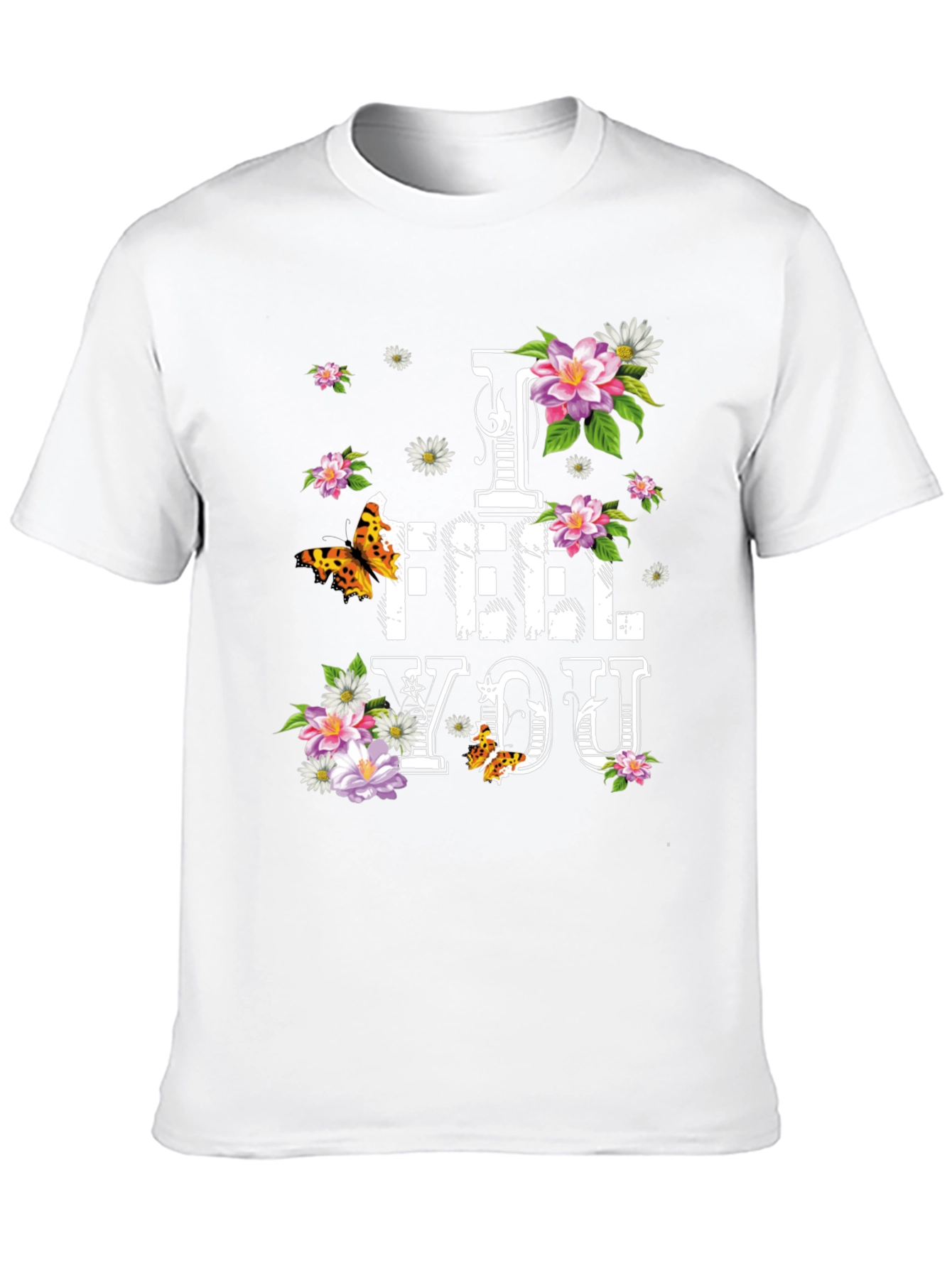 Black Floral "I FEEL YOU" Graphic T-Shirt - Stylish Comfort view 10