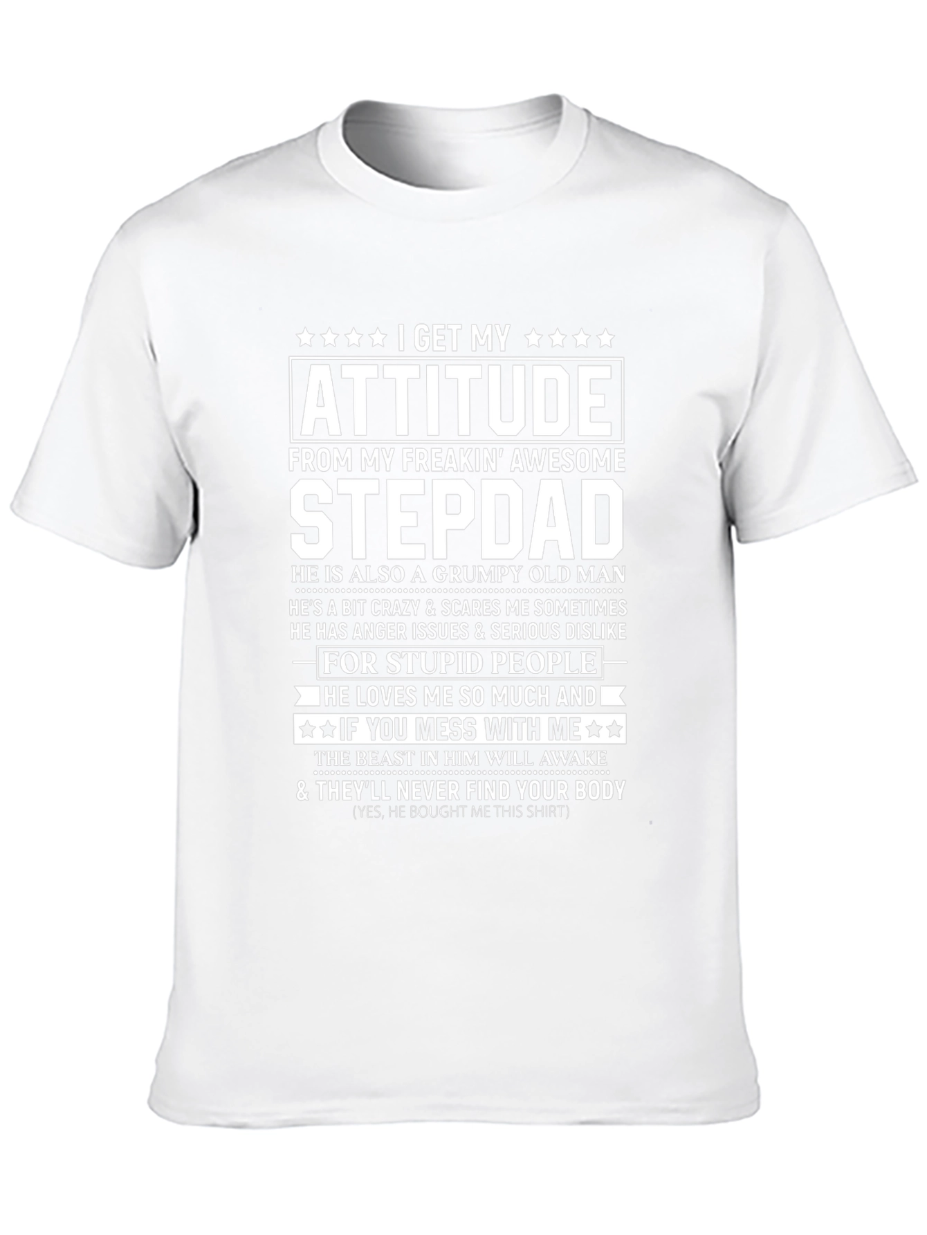 Black Awesome Stepdad T-Shirt: Attitude & Humor view 10