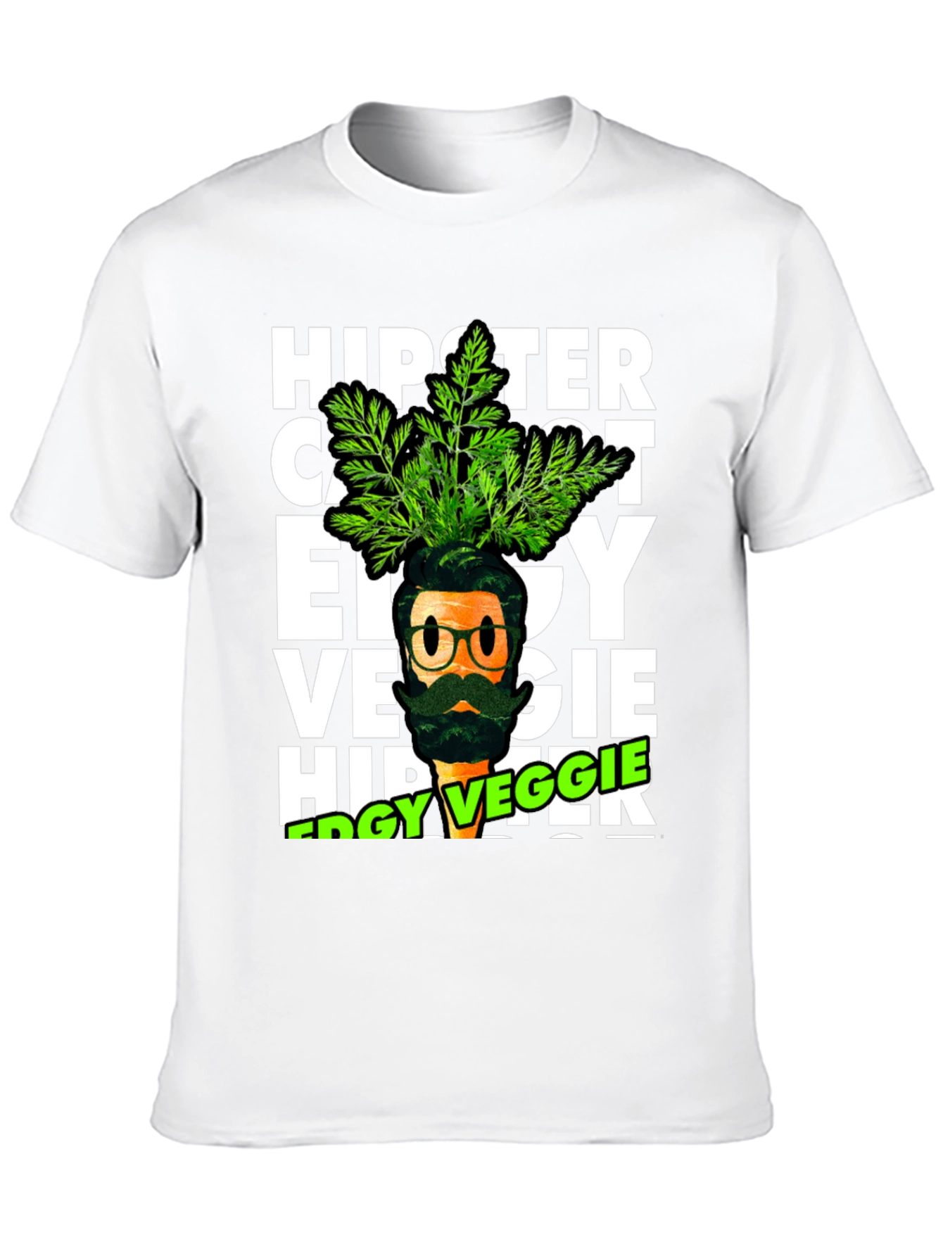 Black Edgy Veggie Hipster T-Shirt view 10