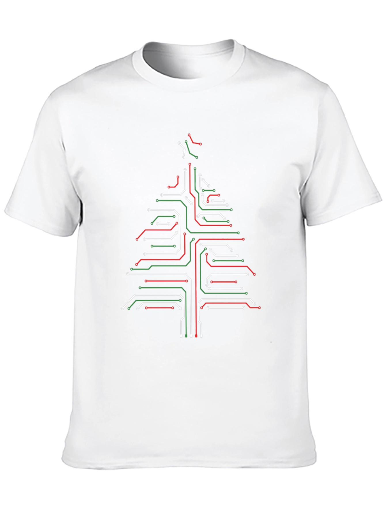 Black Circuit Board Christmas Tree Graphic Tee view 10