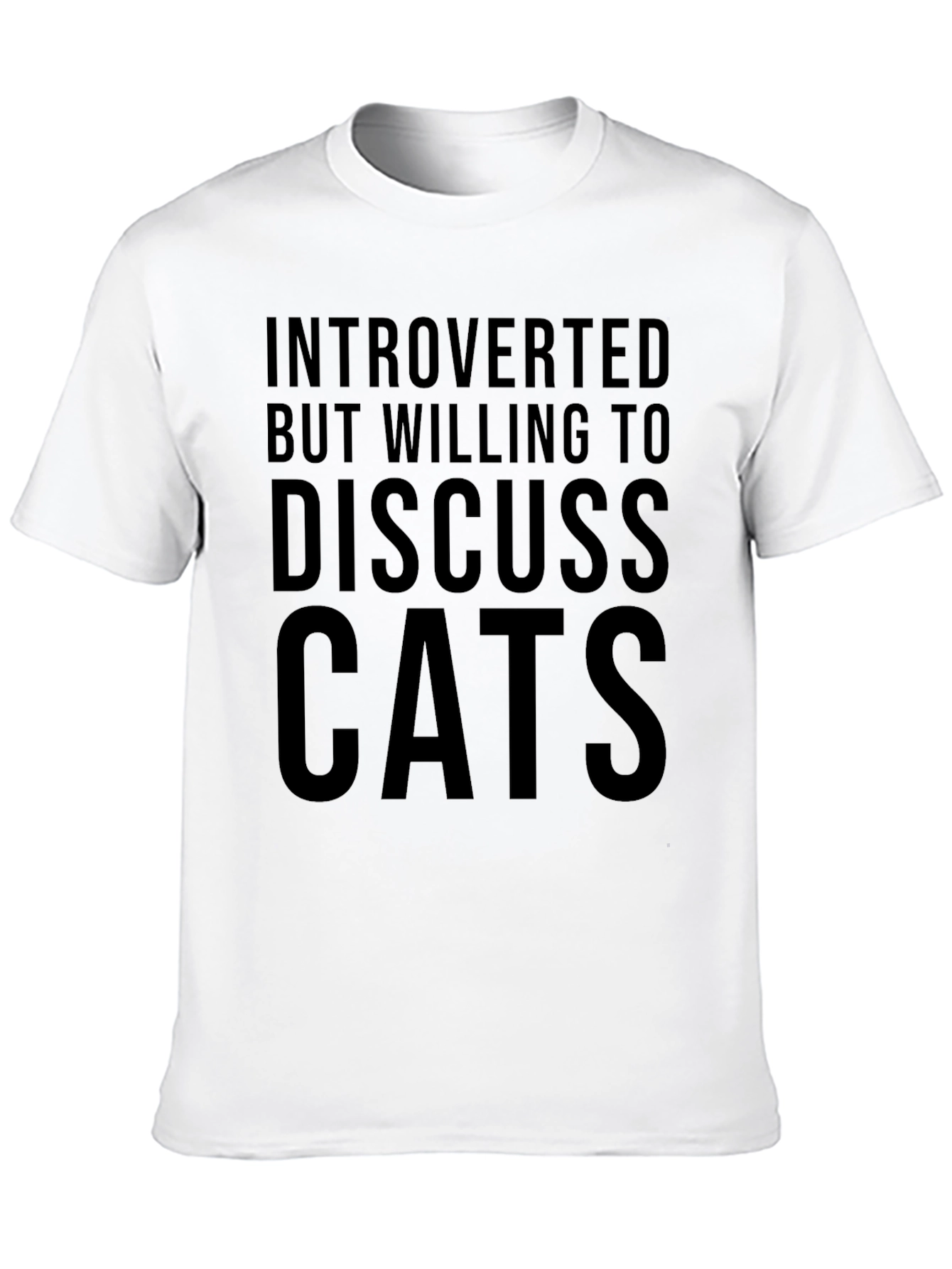 Black Introverted Cat Lover T-Shirt - Soft Cotton Tee view 10