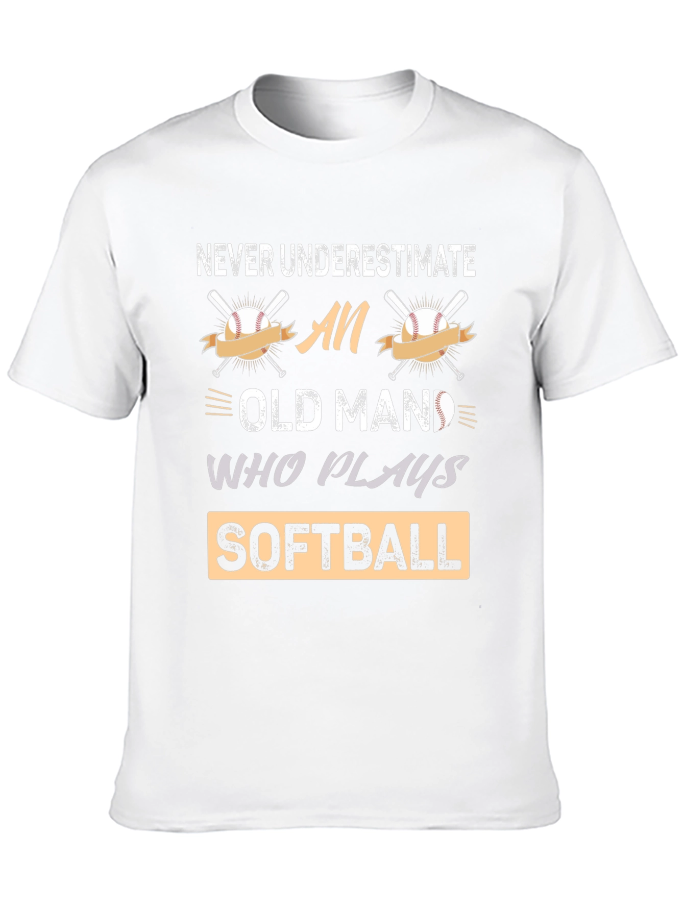 Black Never Underestimate An Old Man Who Plays Softball T-Shirt view 10