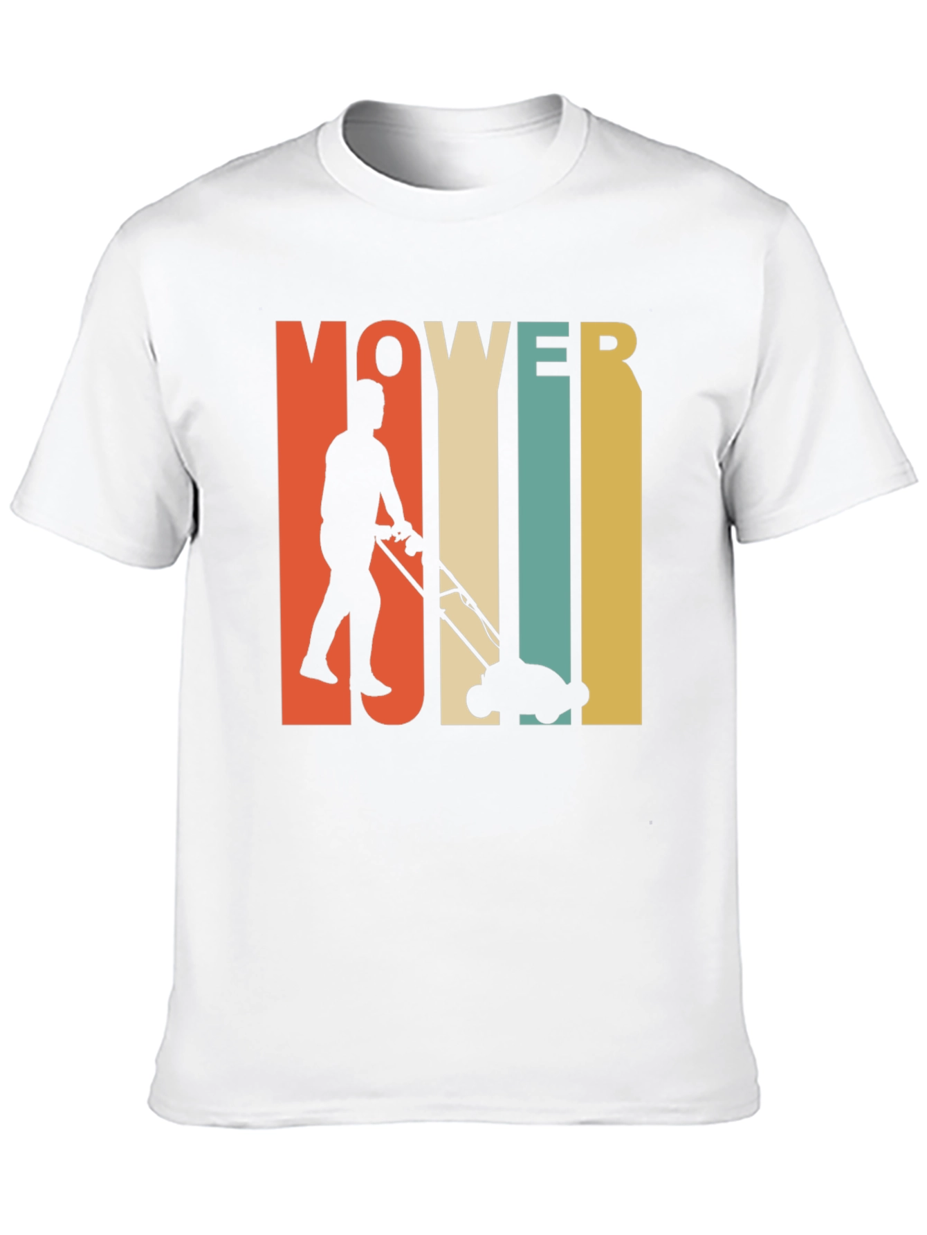 Black Vintage Mower Man T-Shirt - Retro Lawn Care Design view 10