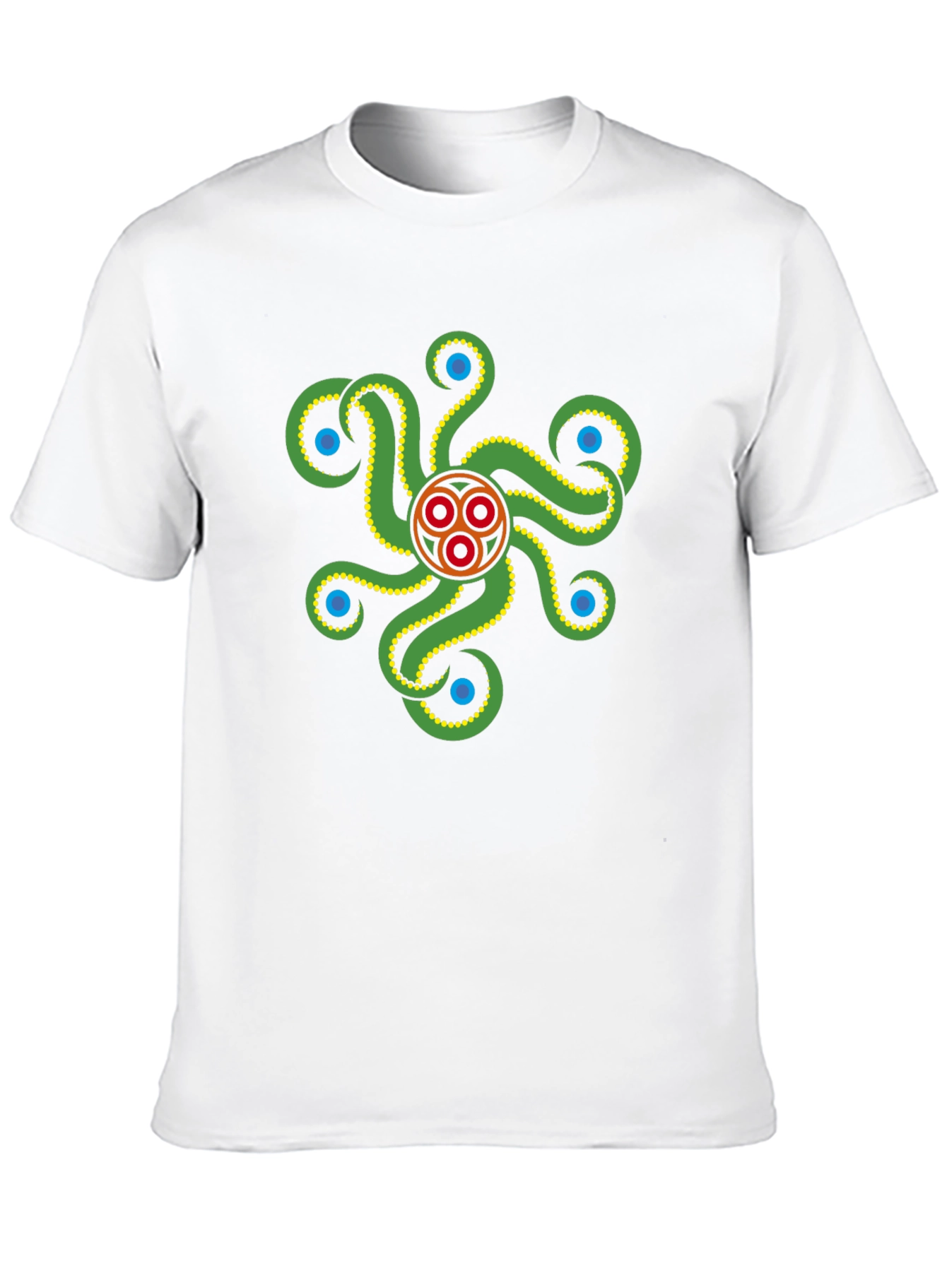 Black Black Tee with Green Octopus Graphic view 10