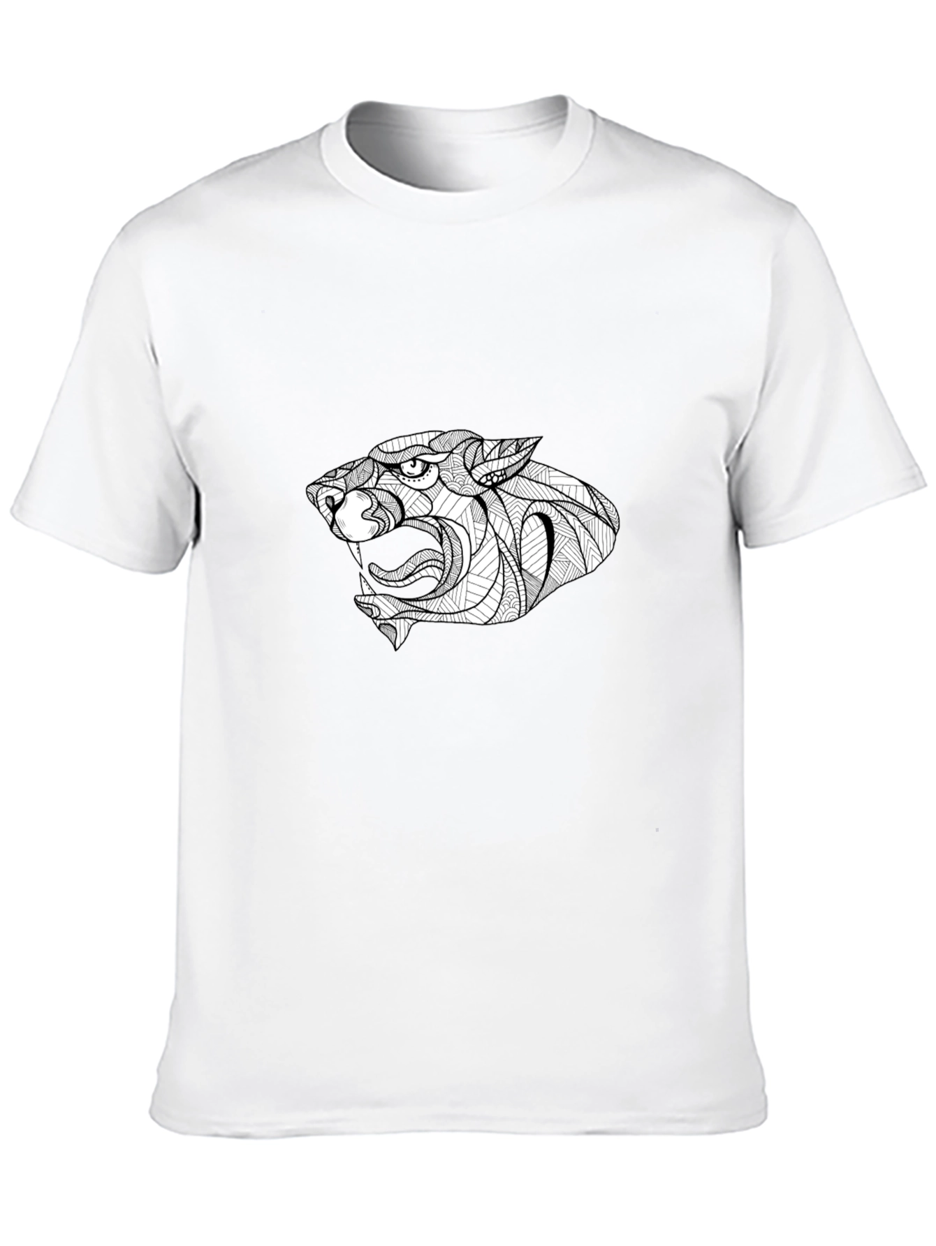 Black Black T-Shirt with Stylized Panther Graphic view 10