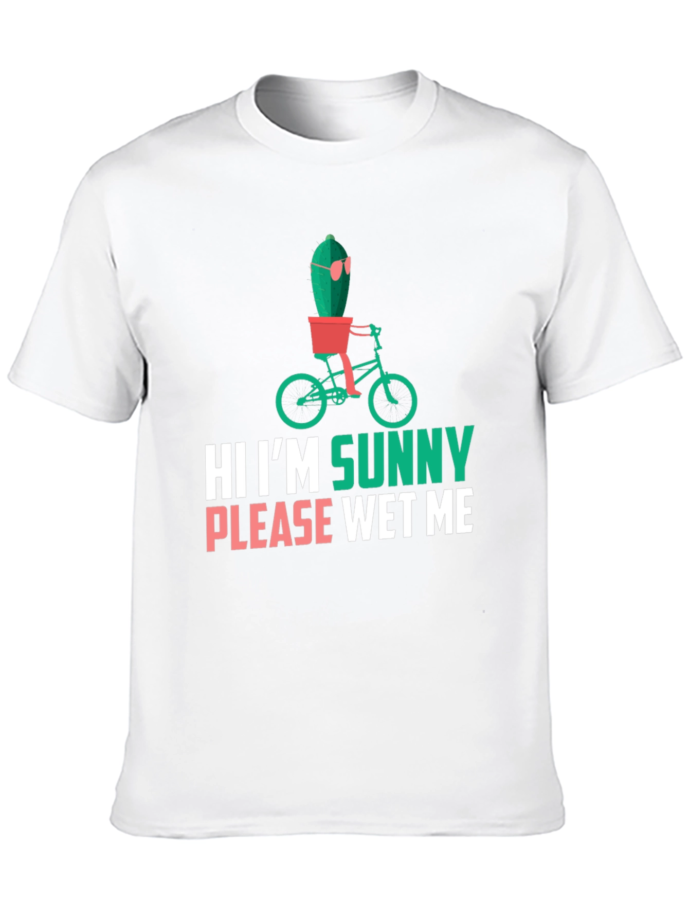 Black Funny Cactus T-Shirt - "Hi I'm Sunny, Please Wet Me" view 10