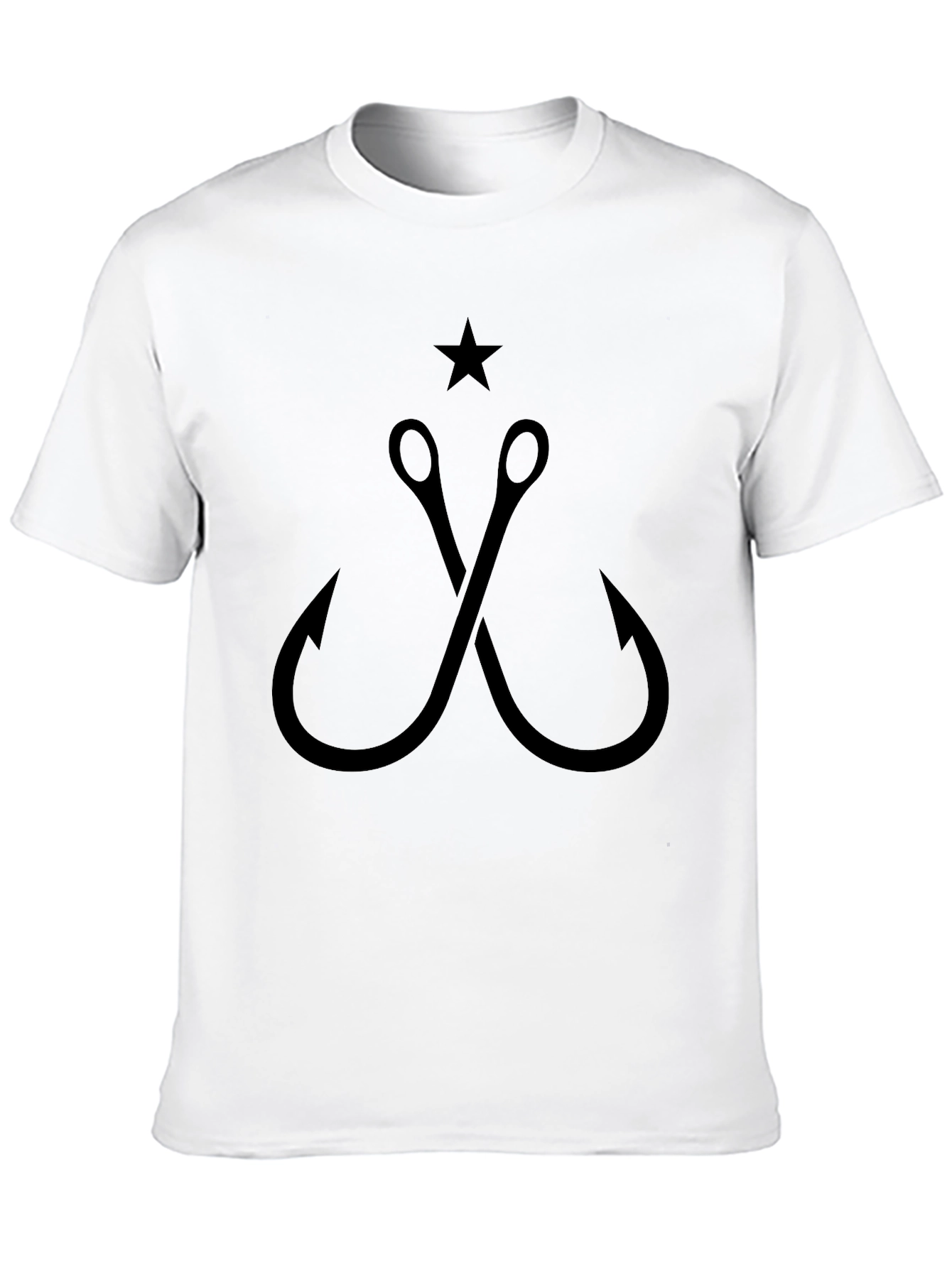 Black Black Fishing Hooks & Star Graphic Tee view 10