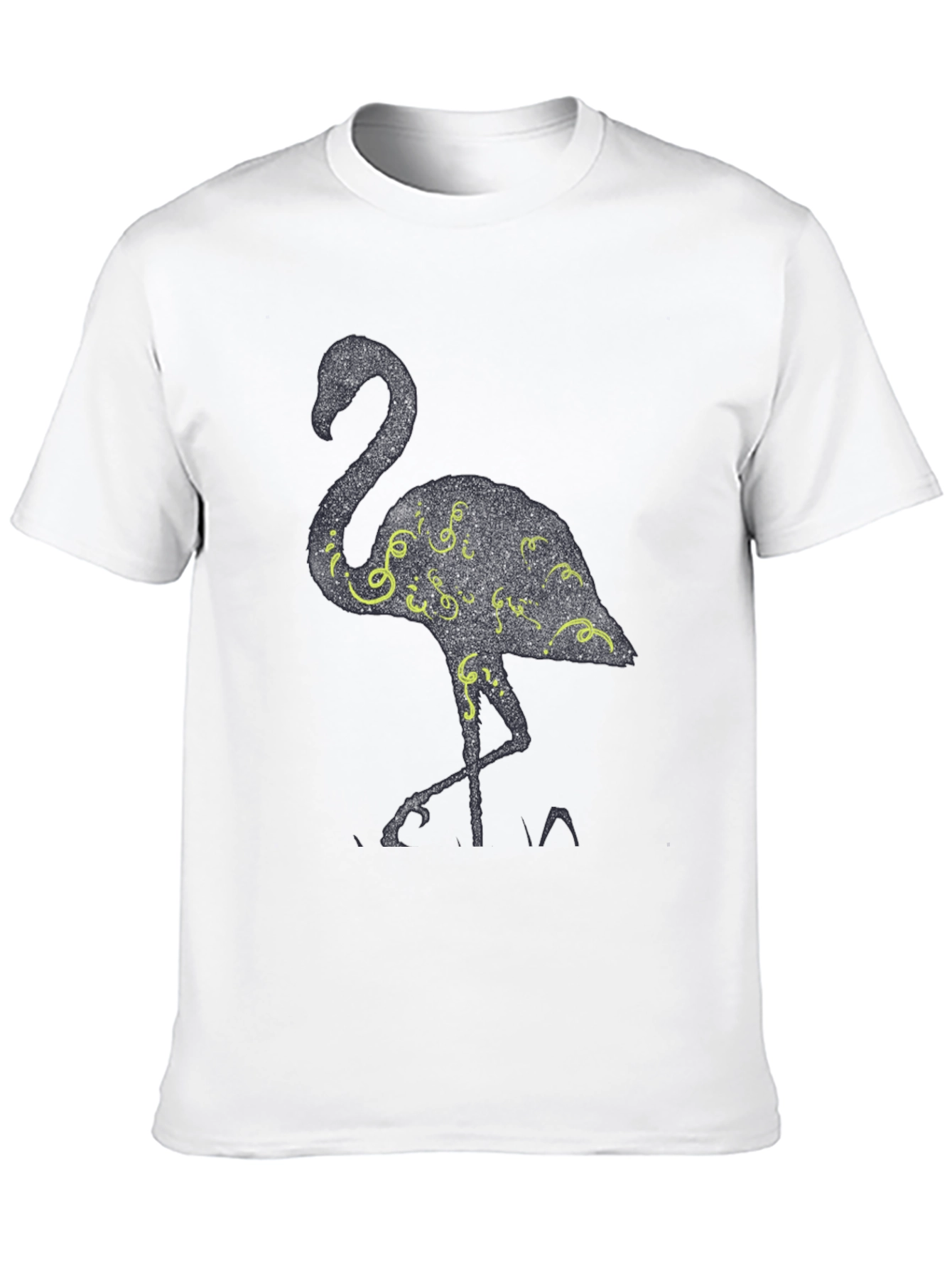 Black Flamingo Graphic Tee - Black Cotton Blend T-Shirt view 10