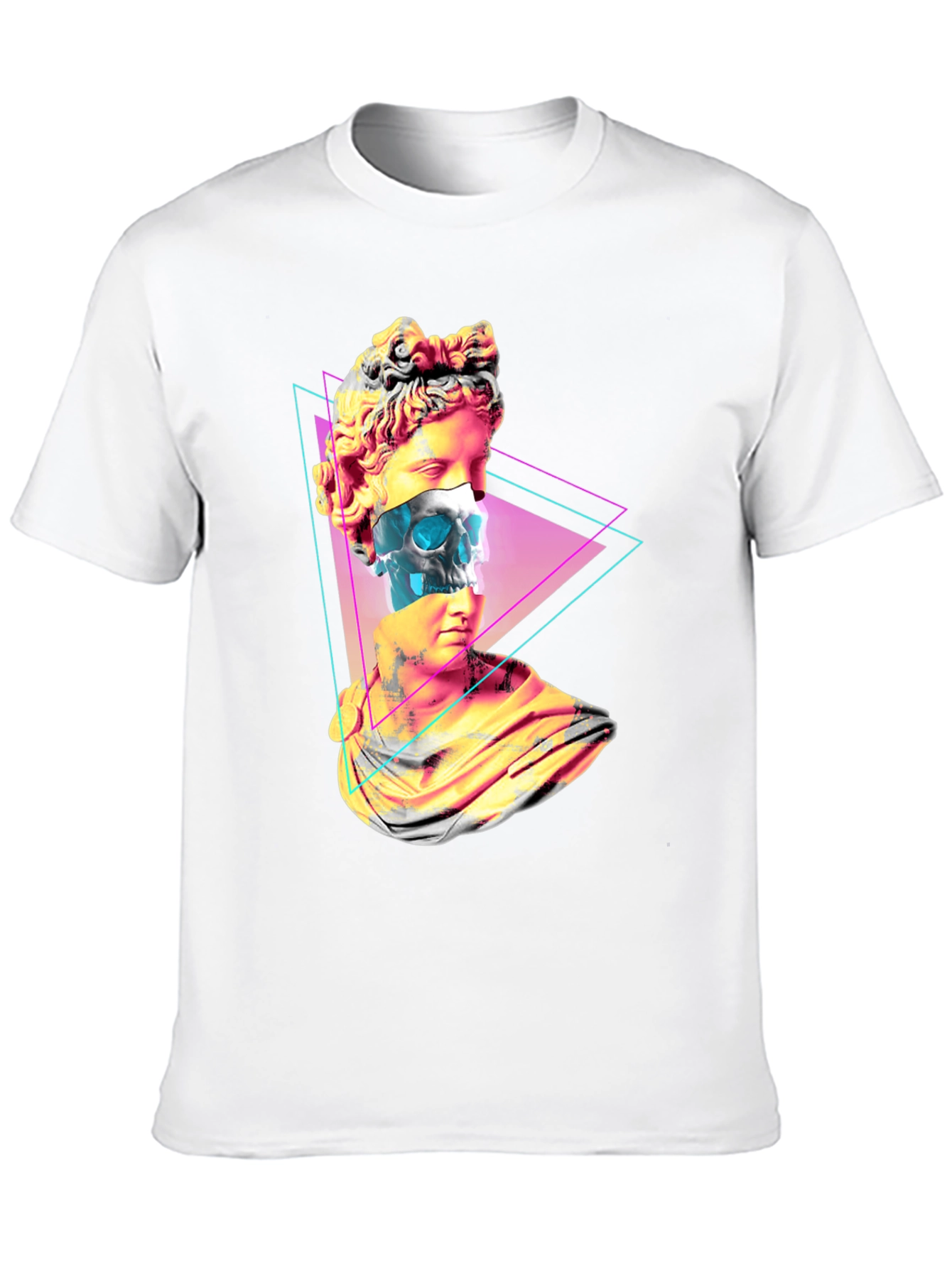 Statue Skull Graphic Tee - Men's Black T-Shirt - 10