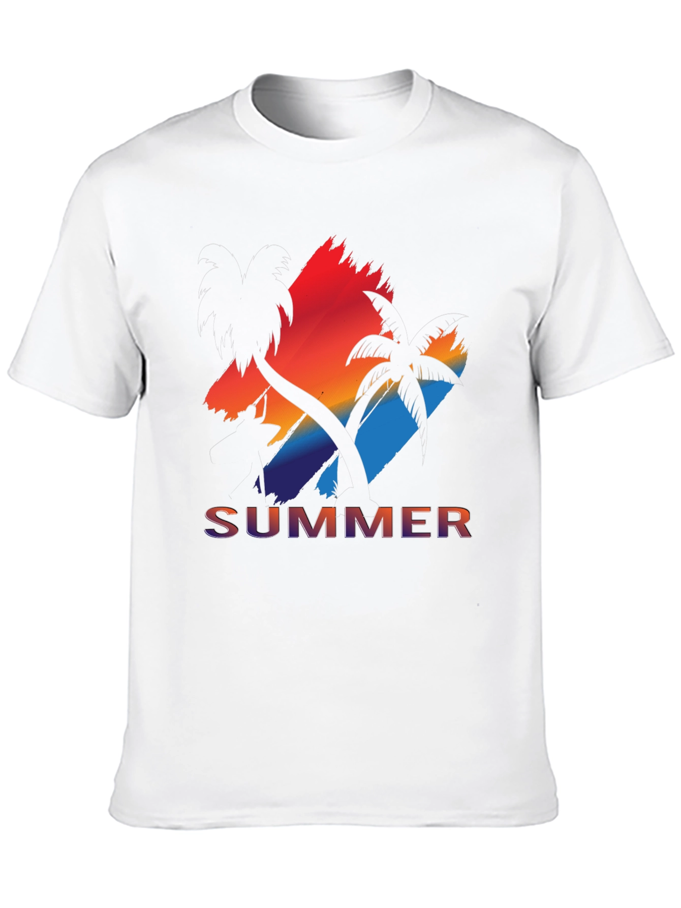 Black Summer Vibes Graphic Tee - Palm Tree Sunset view 10