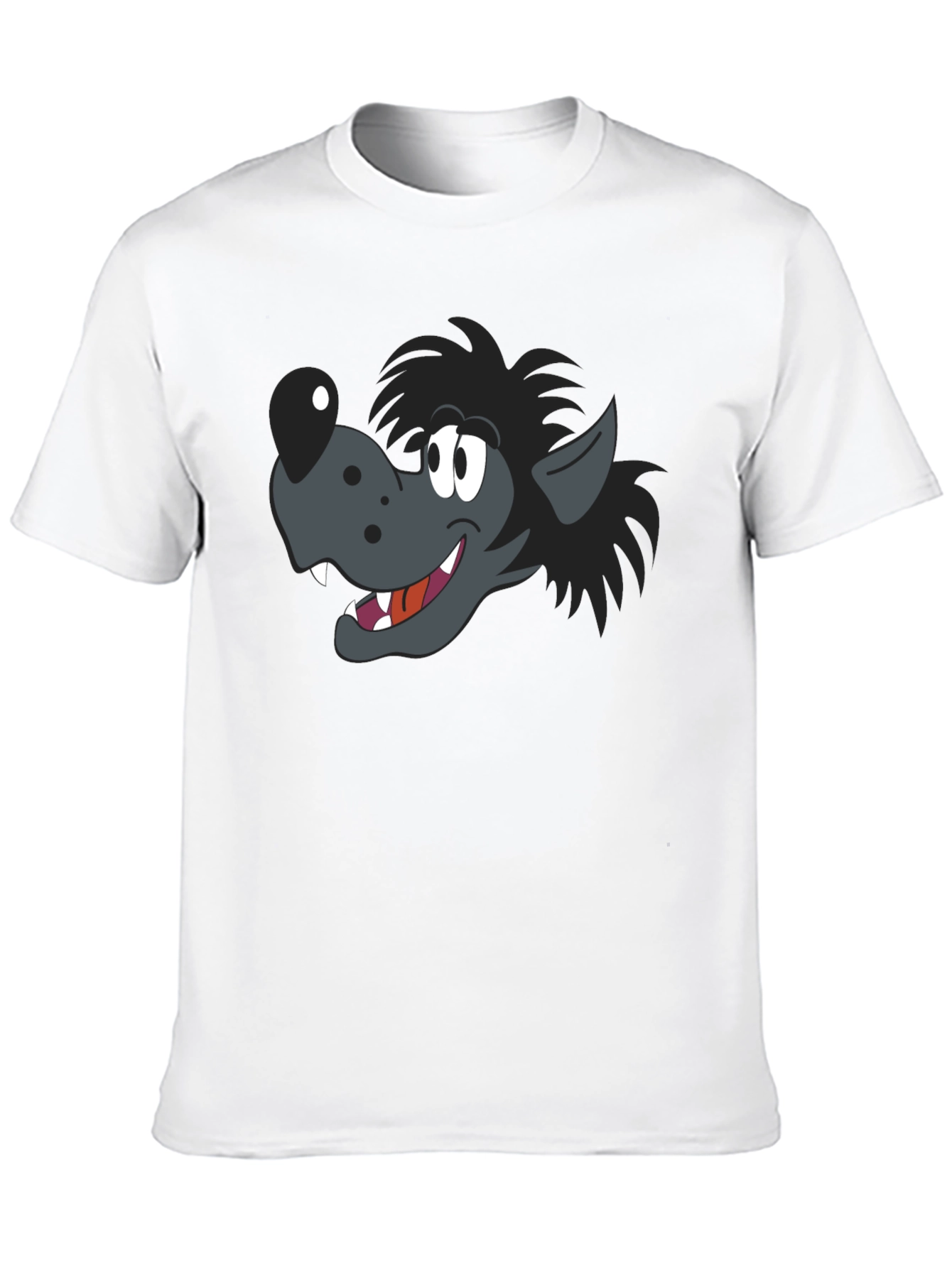 Black Cartoon Wolf Graphic Black T-Shirt view 10