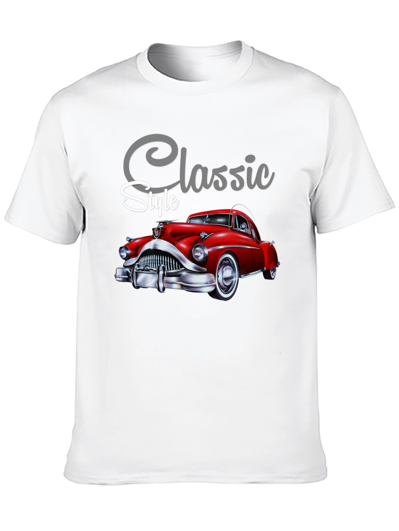 Black Classic Style Car Graphic Tee - Soft Cotton Blend view 10