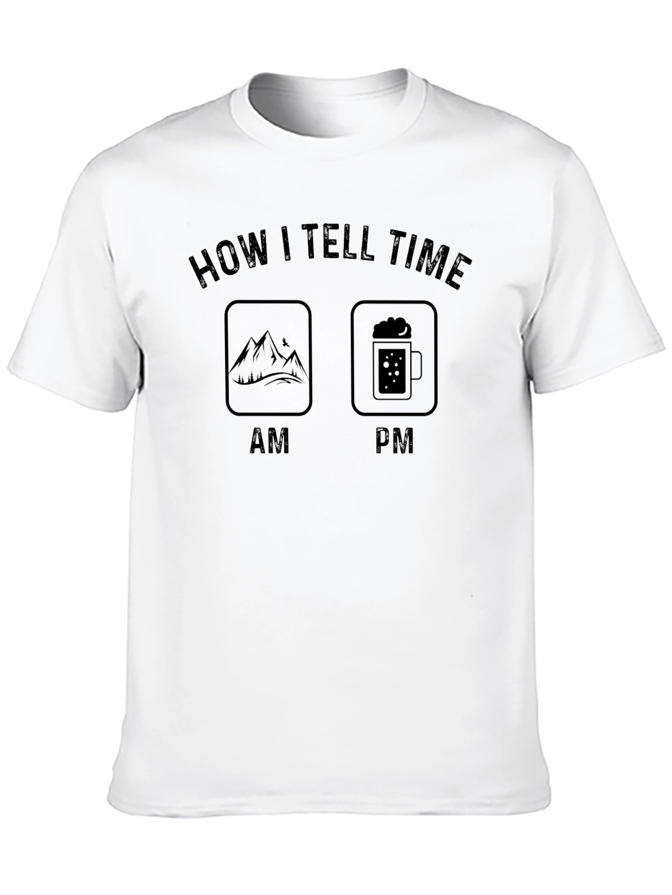 Black How I Tell Time Funny T-Shirt view 10