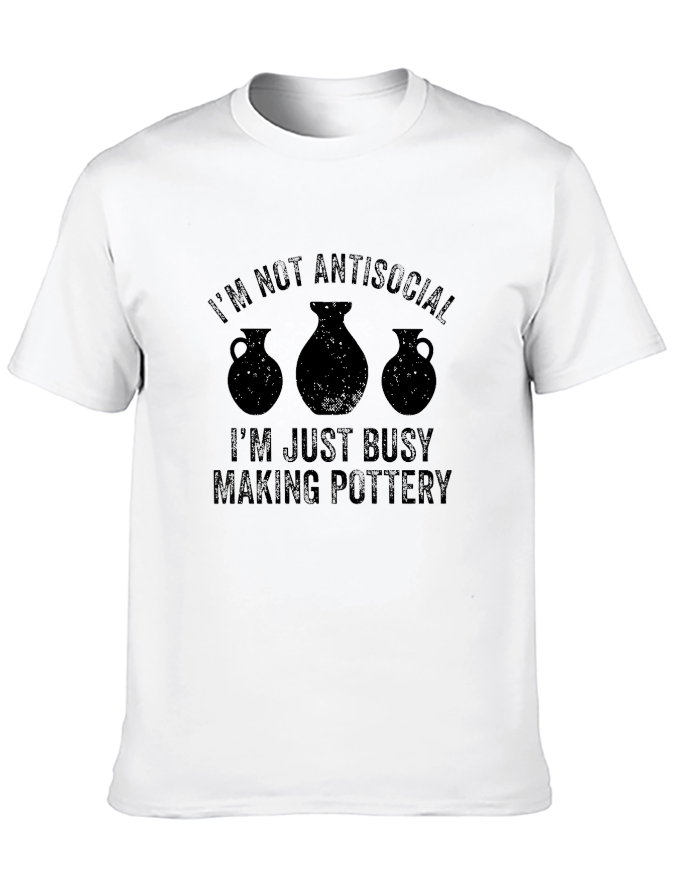 Black I'm Not Antisocial Pottery T-Shirt view 10