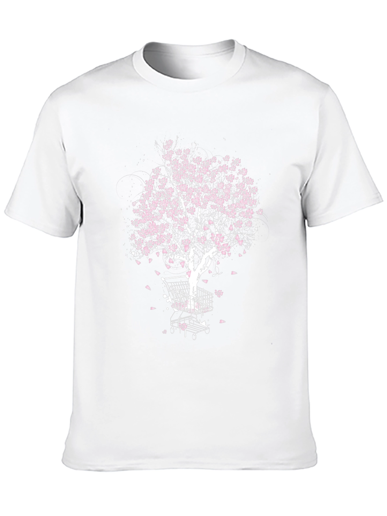 Black Cherry Blossom Shopping Cart Tree Graphic Tee view 10