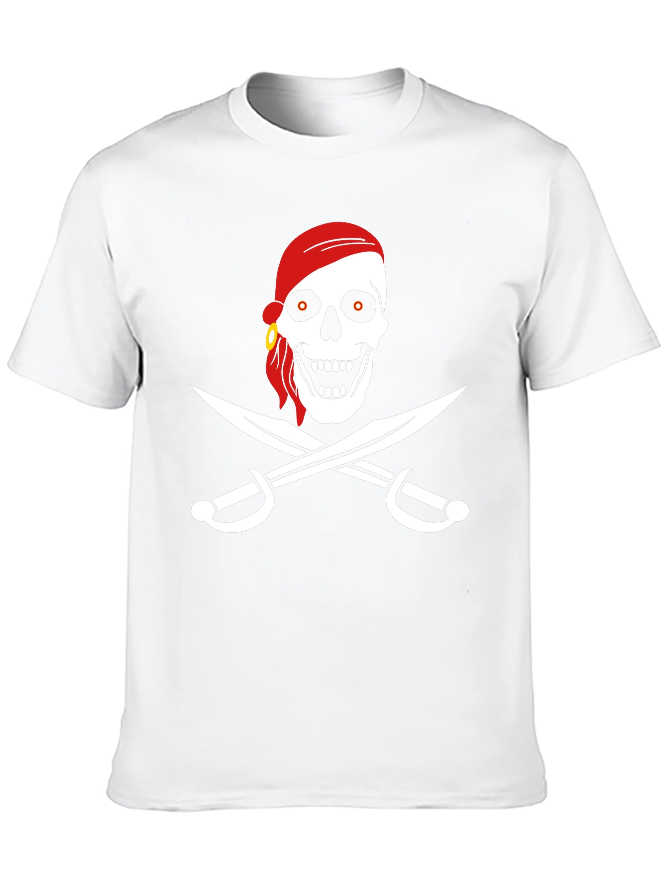 Black Pirate Skull & Swords Graphic T-Shirt view 10