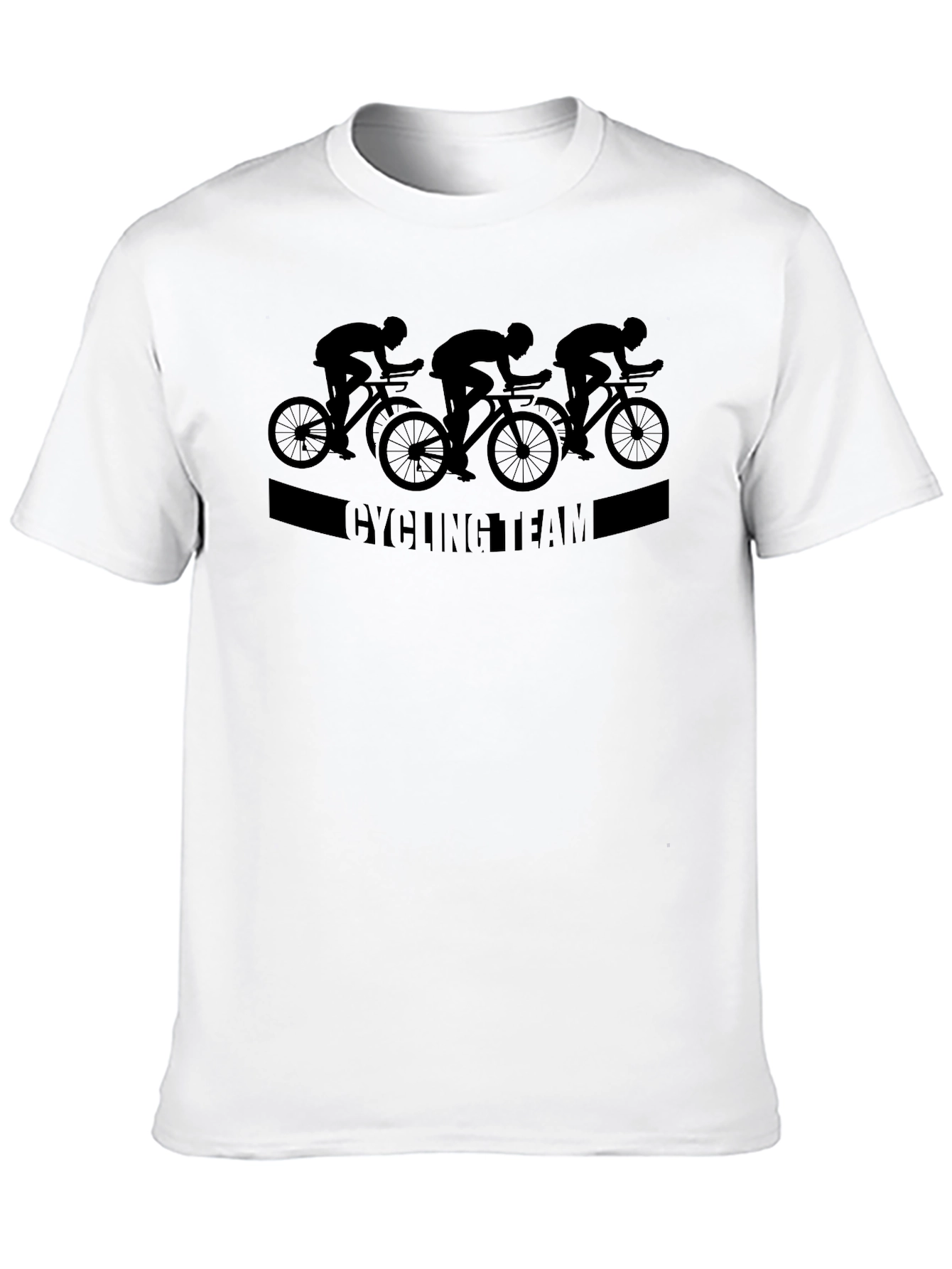 Black Cycling Team Graphic Tee - Black Cotton T-Shirt view 10