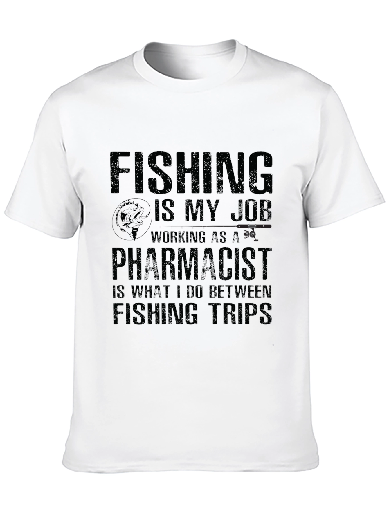 Black Fishing Pharmacist T-Shirt - Black Cotton Tee view 10