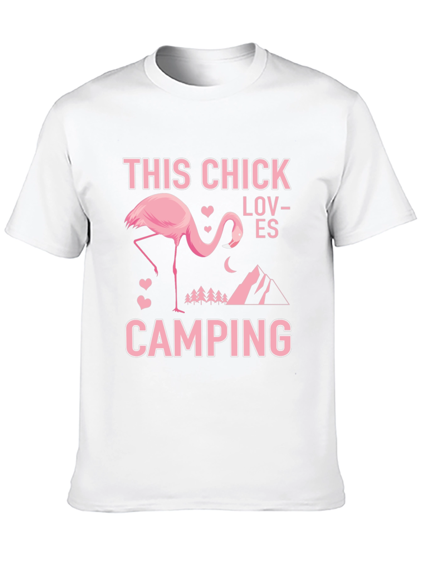 Black This Chick Loves Camping Flamingo Graphic Tee view 10