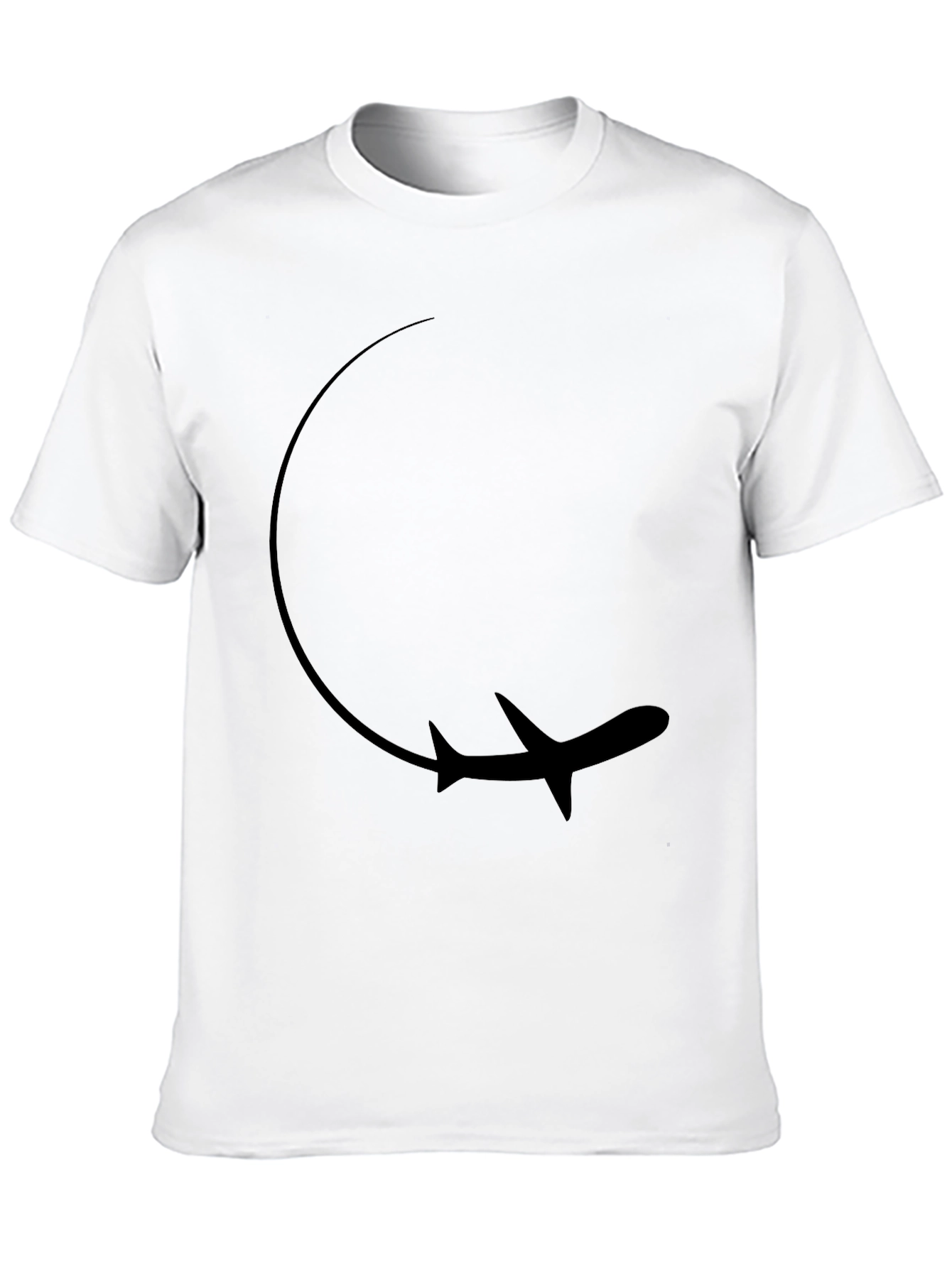 Airplane Loop Graphic Tee - Black Cotton Casual Shirt - 10