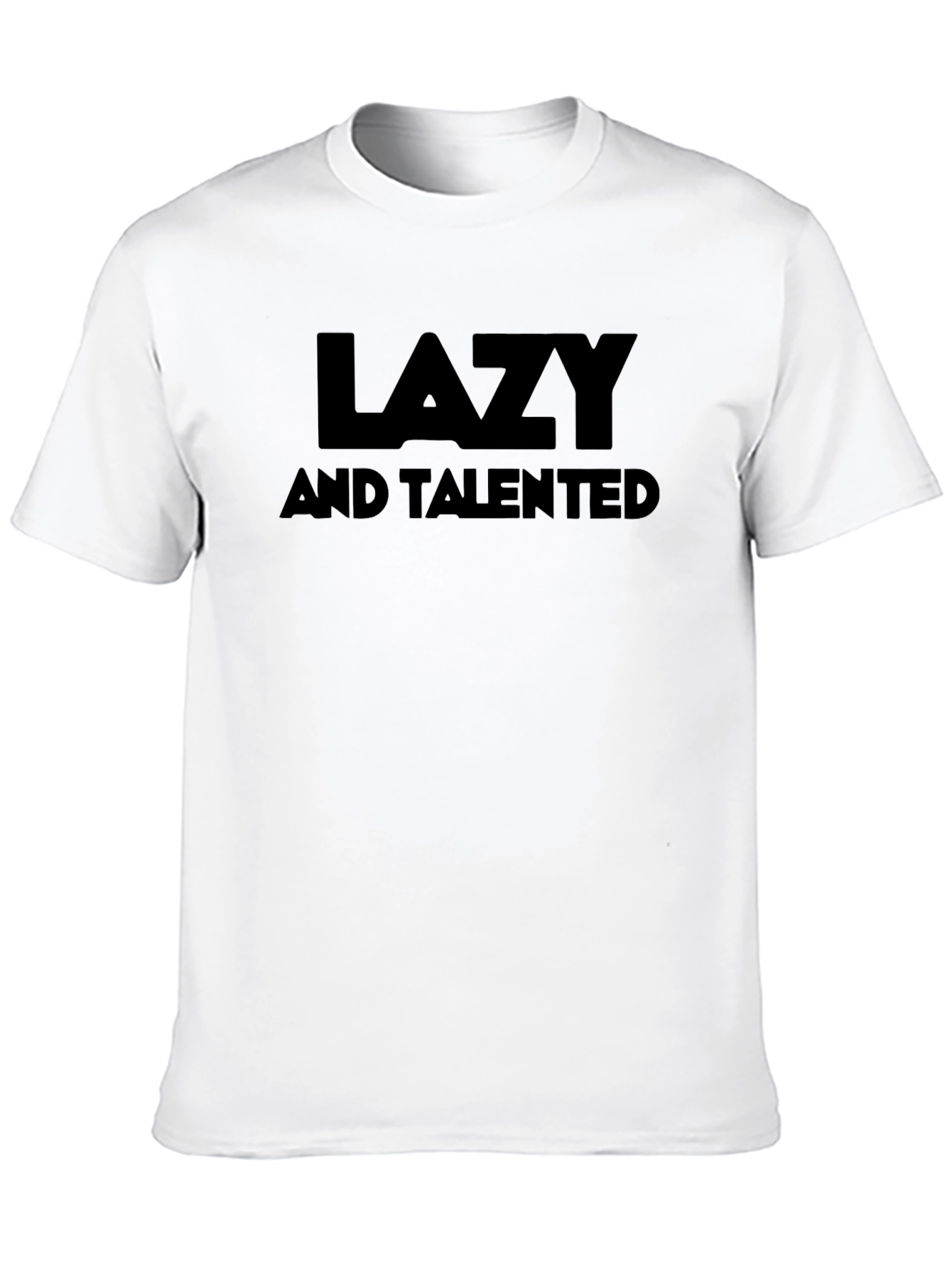 Black Lazy and Talented Black Graphic Tee view 10