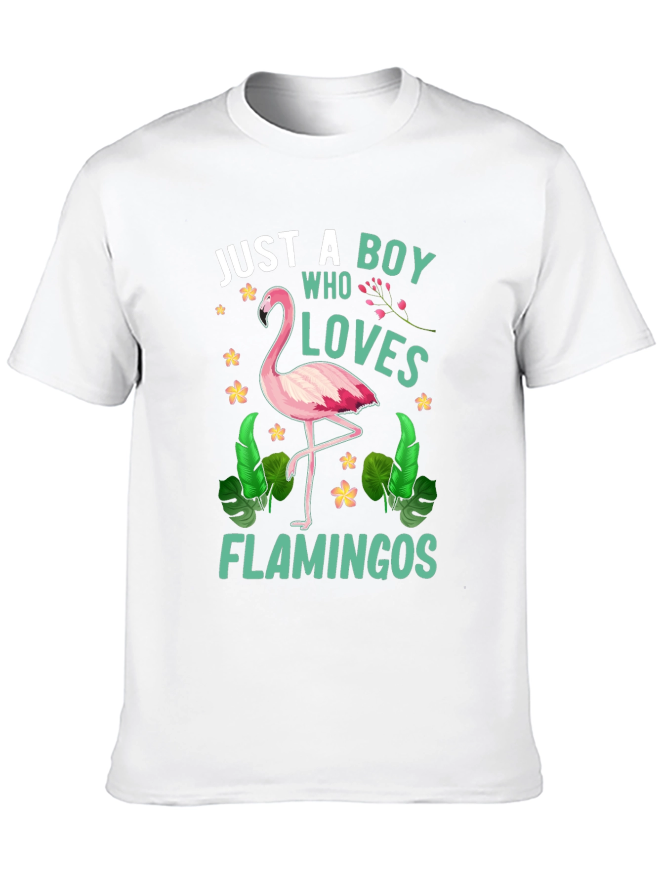 Black Just A Boy Who Loves Flamingos T-Shirt view 10