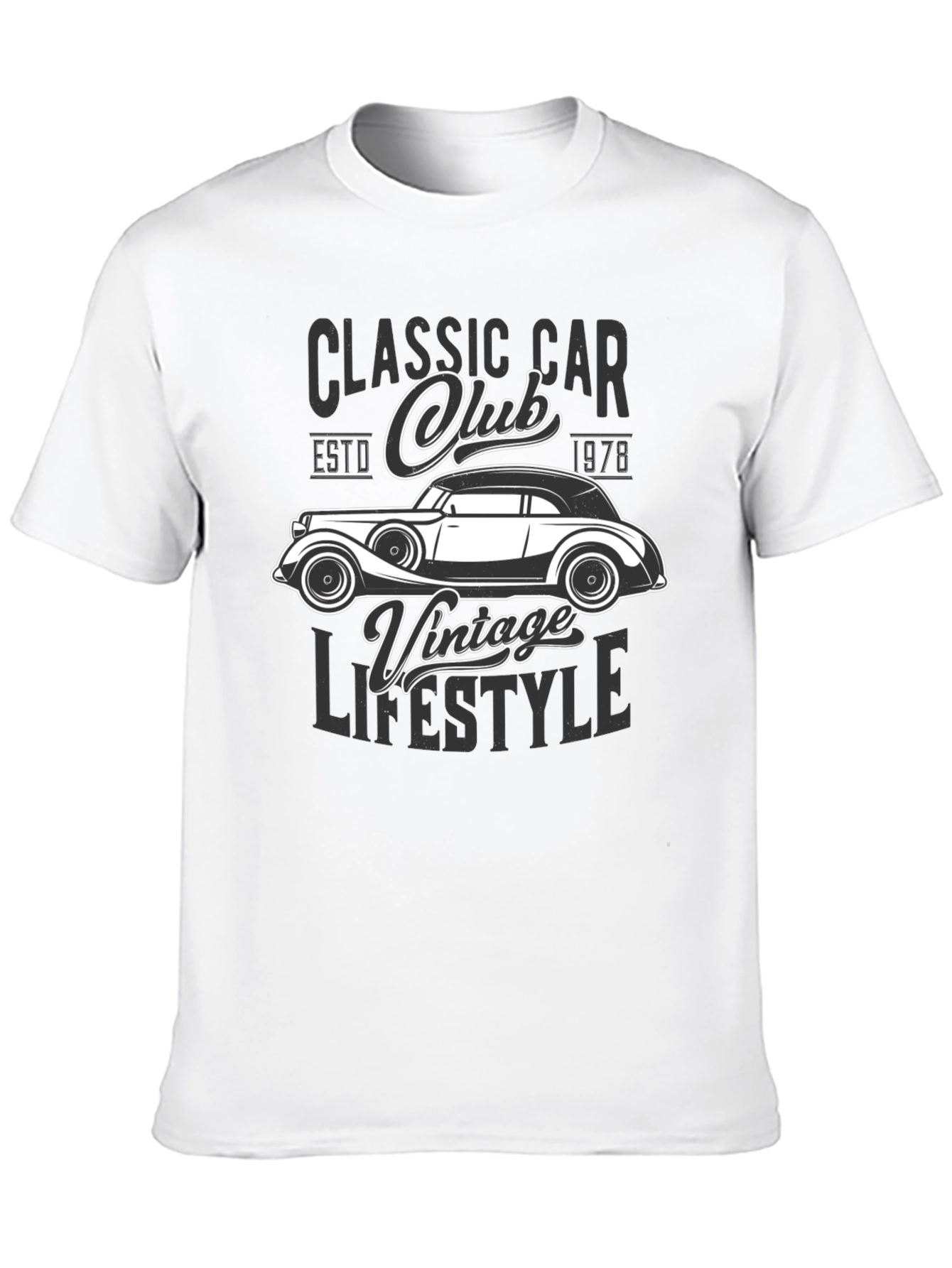 Black Classic Car Club Vintage Lifestyle Graphic T-Shirt view 10