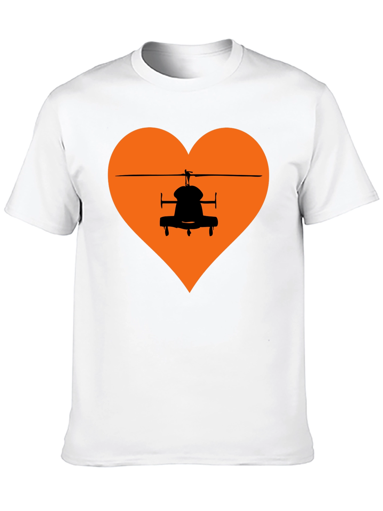Black Helicopter Heart Graphic Tee - Black T-Shirt view 10