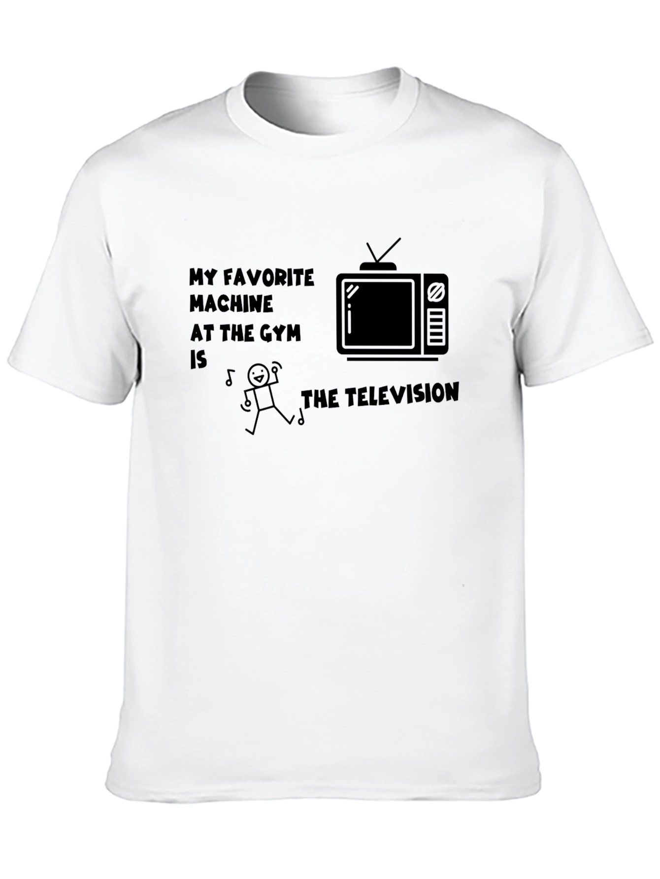 Black Funny Gym Television T-Shirt view 10